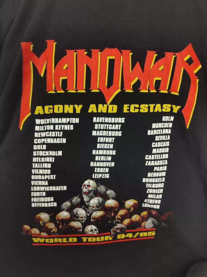 Vintage Vintage Manowar 1994 World Tour Agony and Ecstasy Shirt Size US XL / EU 56 / 4 - 15 Thumbnail