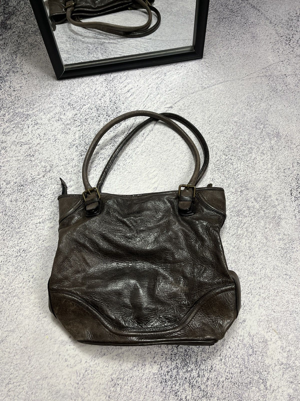 Belstaff × Vintage Vintage Belstaff Audrey Shoulder Bag Waxed Leather 90’s Size ONE SIZE - 8 Thumbnail