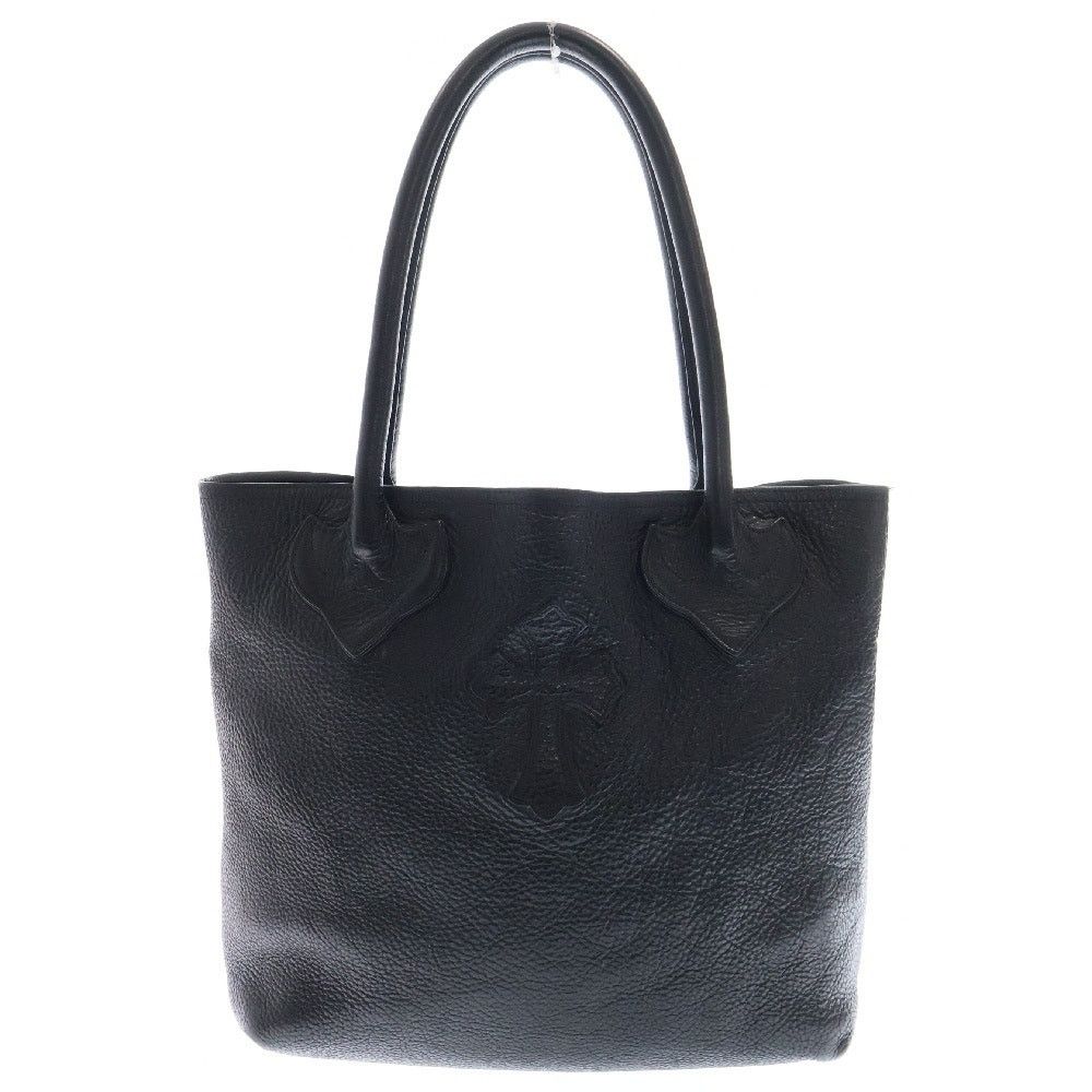 Chrome Hearts Fs Tote Leather Bag Black Cross Patch, Men's