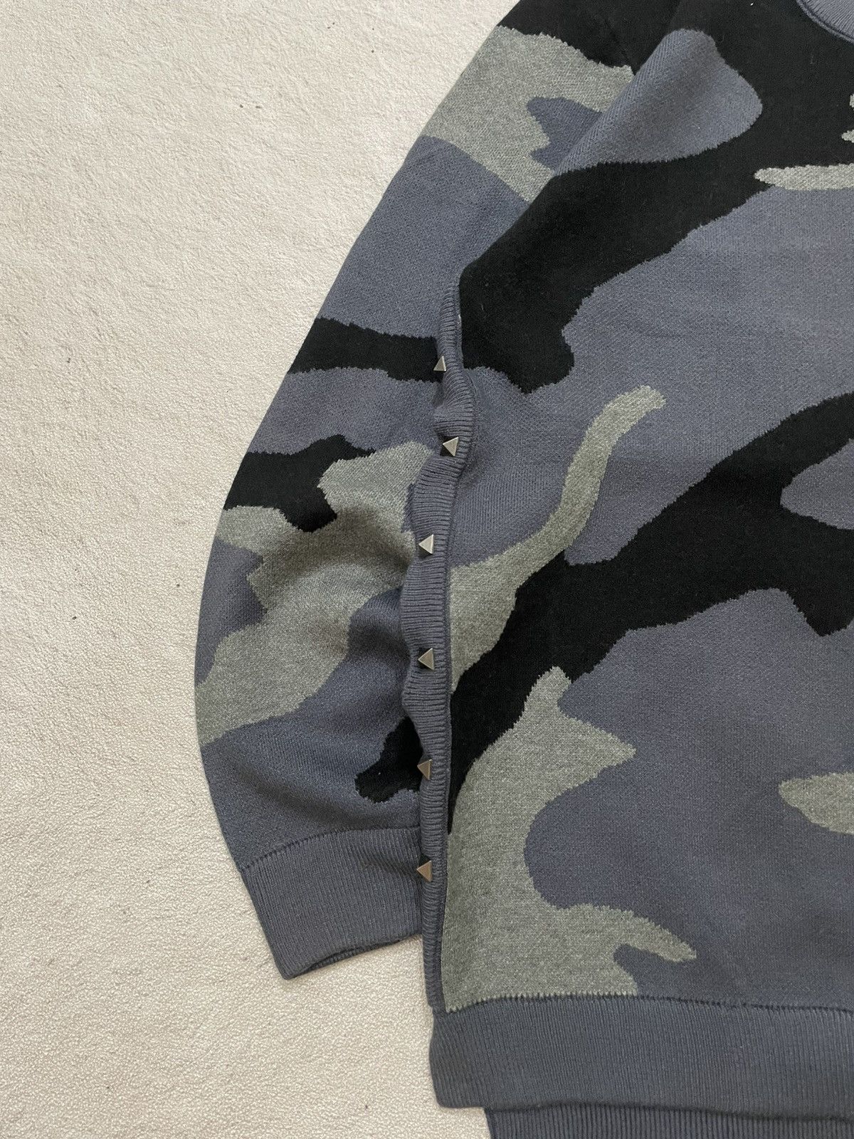 Le Grande Bleu (L.G.B.) 2000s Japanese Camo Knitwear Studed Ifsix Hysteric y’s y2k Size US L / EU 52-54 / 3 - 3 Thumbnail