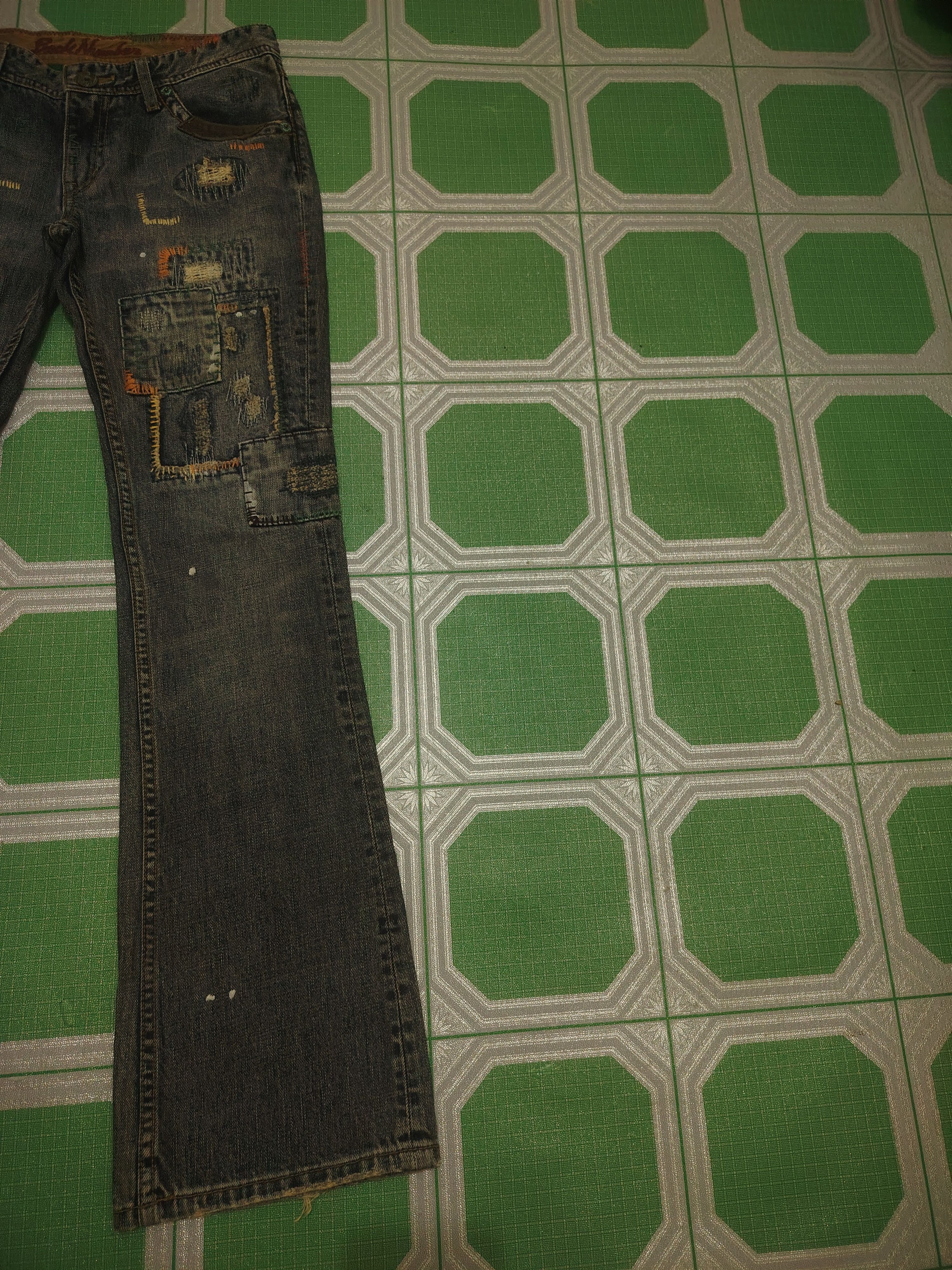 Who Decides War Japanese Back Number Patchwork Boro Flared Jeans Distressed Size US 30 / EU 46 - 5 Thumbnail