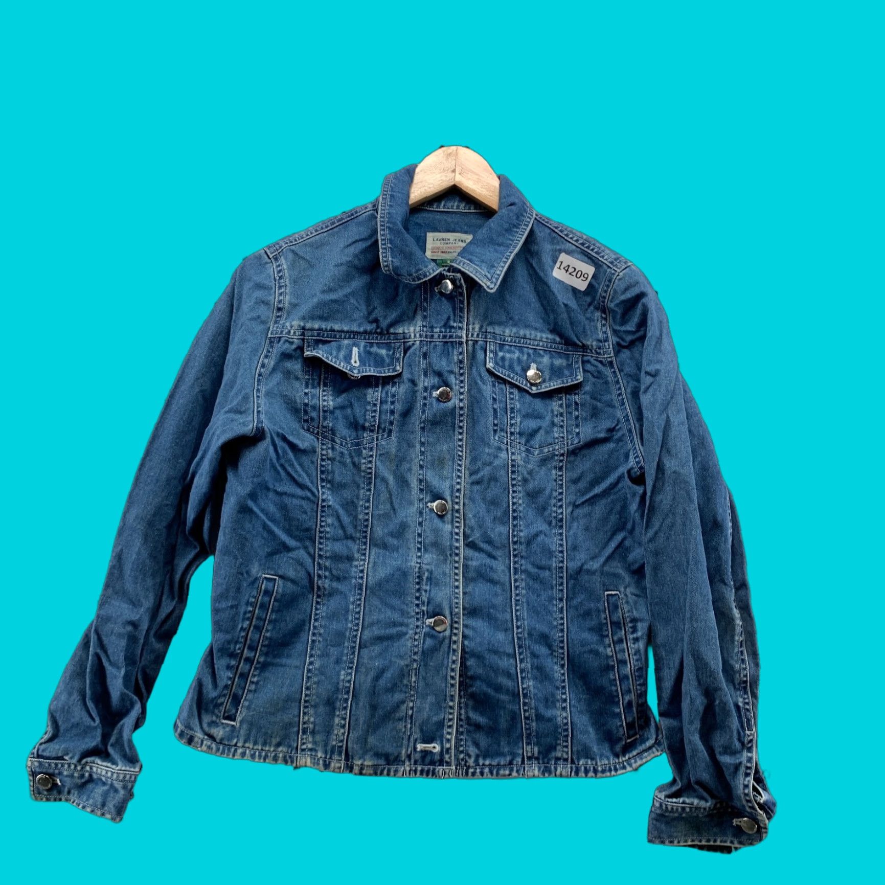 Ralph Lauren VINTAGE Lauren Ralph Lauren Denim Jacket Women's Small Blue Button-Down 90s Style Ladies Size S / US 4 / IT 40 - 1 Thumbnail