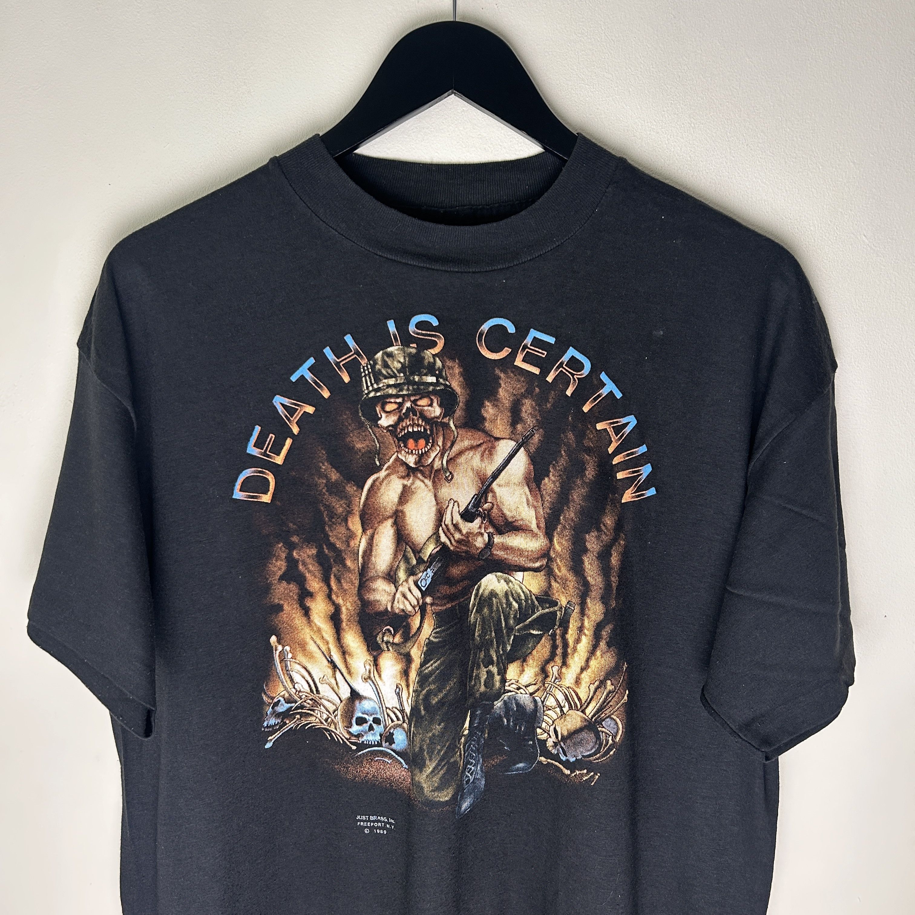 Harley Davidson Death Is Certain 1989 3D Emblem T-shirt Size US XL / EU 56 / 4 - 3 Thumbnail
