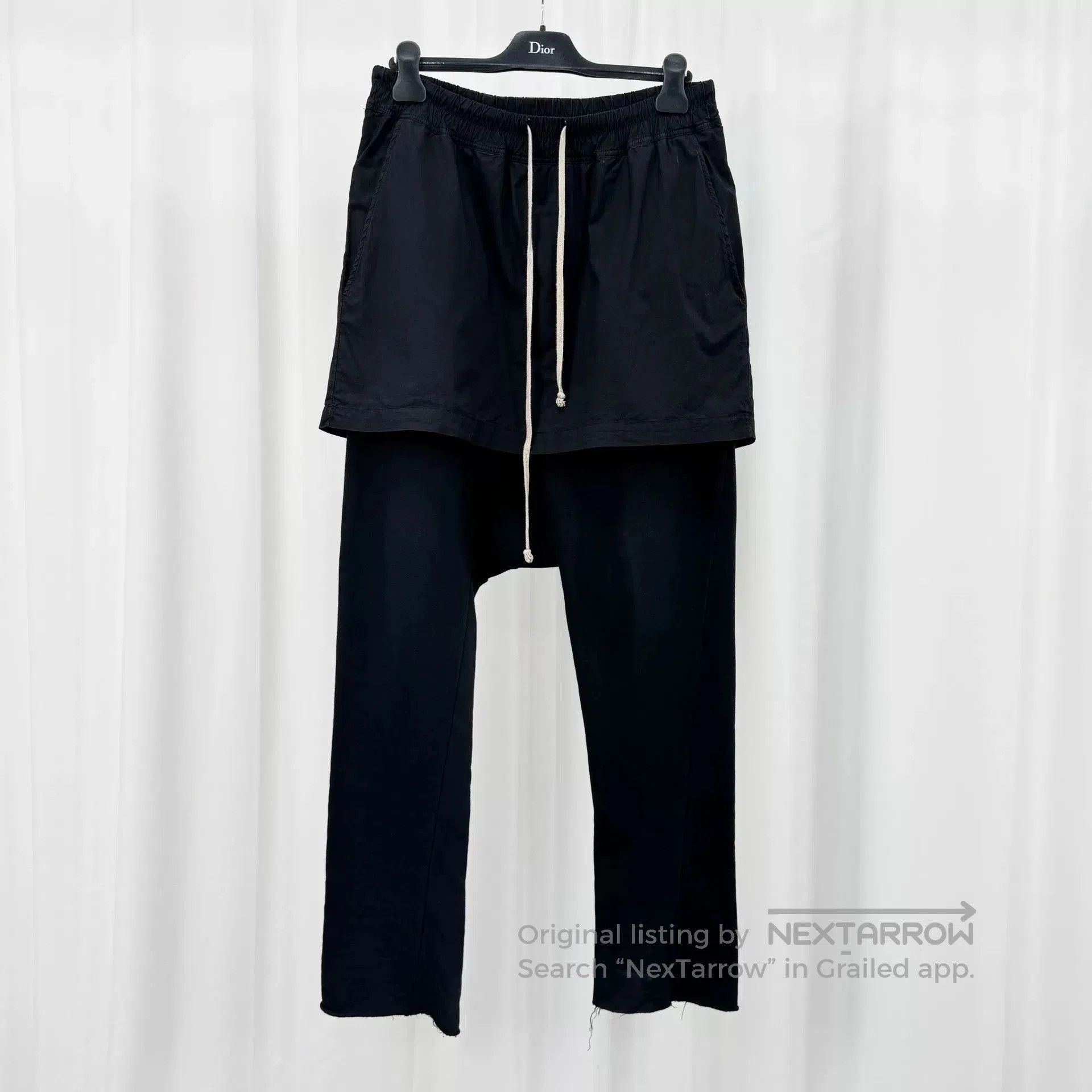Rick Owens Rick Owens Darkshdw Black Layered Sweatpants. Size US 30 / EU 46 - 1 Thumbnail
