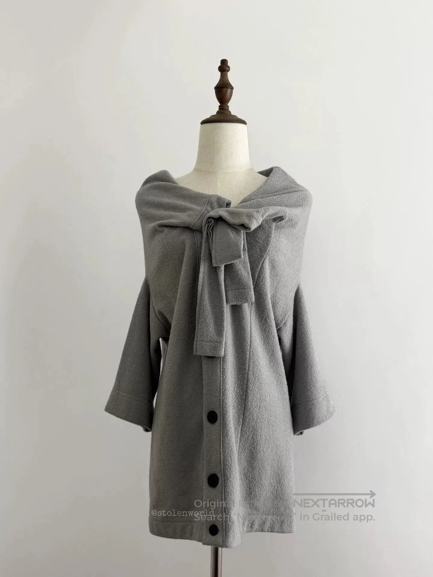 Y's gray asymmetrical shoulder top by Y's. Size S / US 4 / IT 40 - 2 Thumbnail