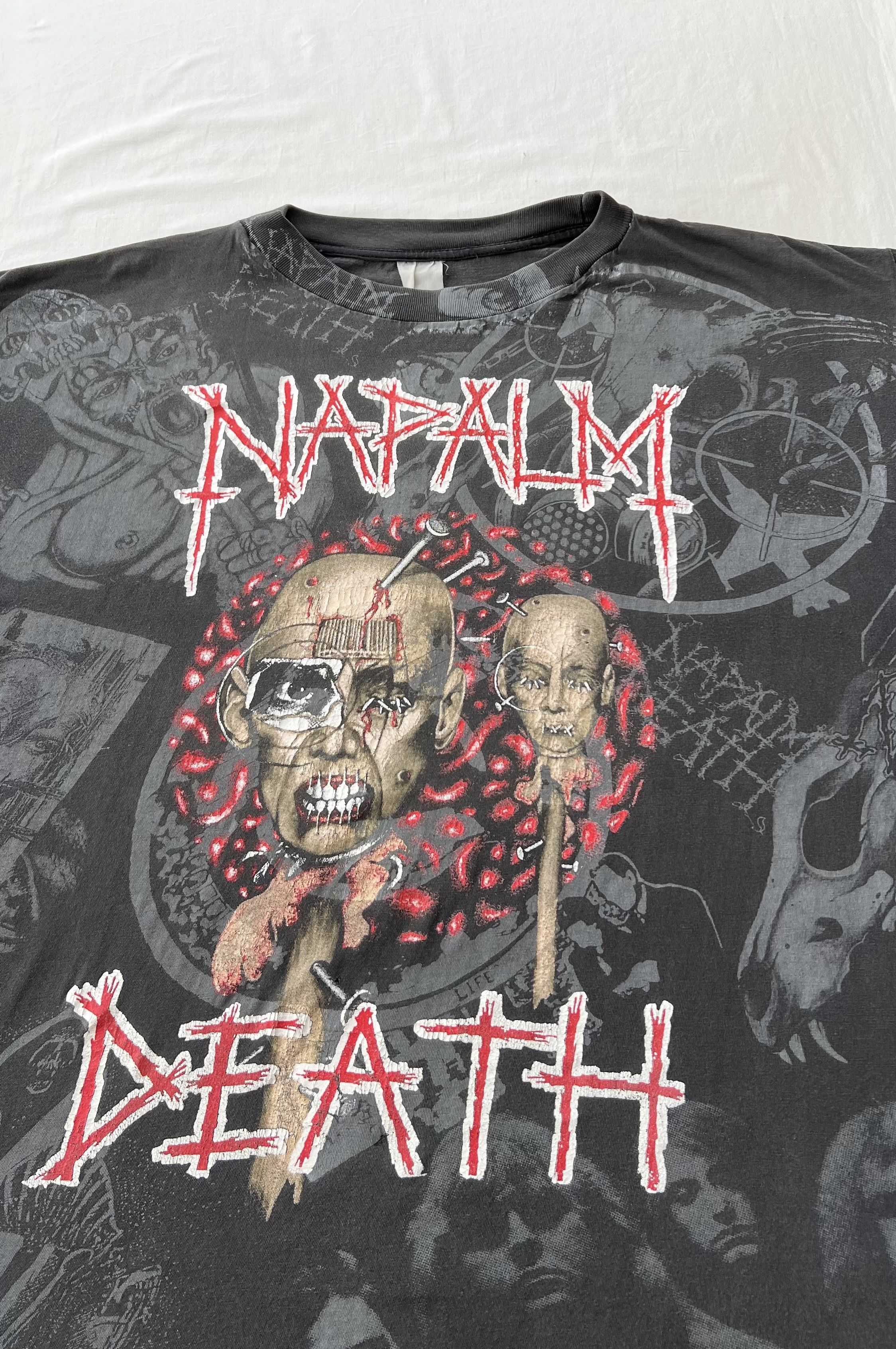 Band Tees Vintage 1994 Napalm Death European Tour AOP T-shirt Size US XL / EU 56 / 4 - 3 Thumbnail