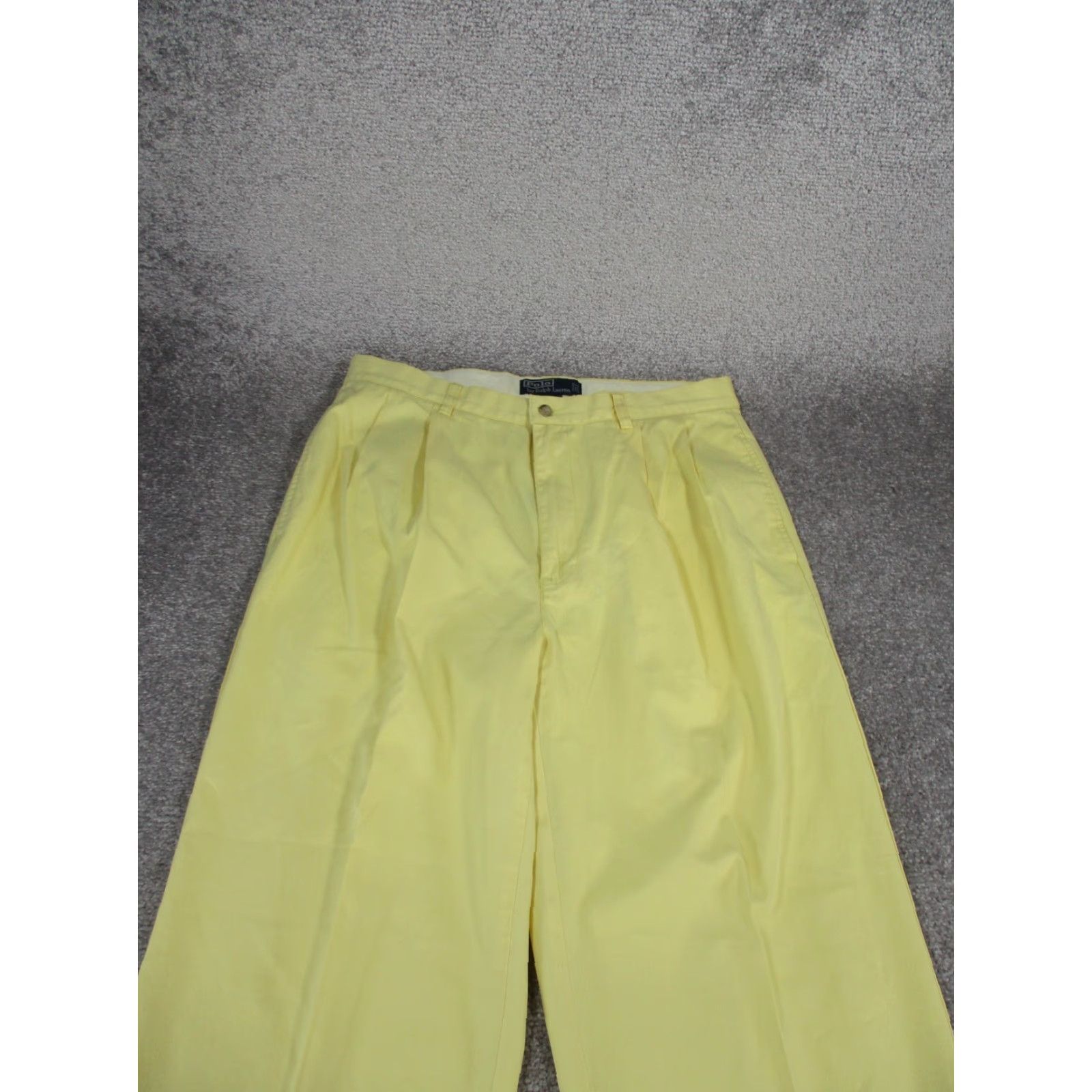 Polo Ralph Lauren VINTAGE Polo Ralph Lauren Pants Mens 33 Yellow Pleated Cotton Dress Pants 90s Preppy USA Mens Size US XS / EU 42 / 0 - 3 Thumbnail