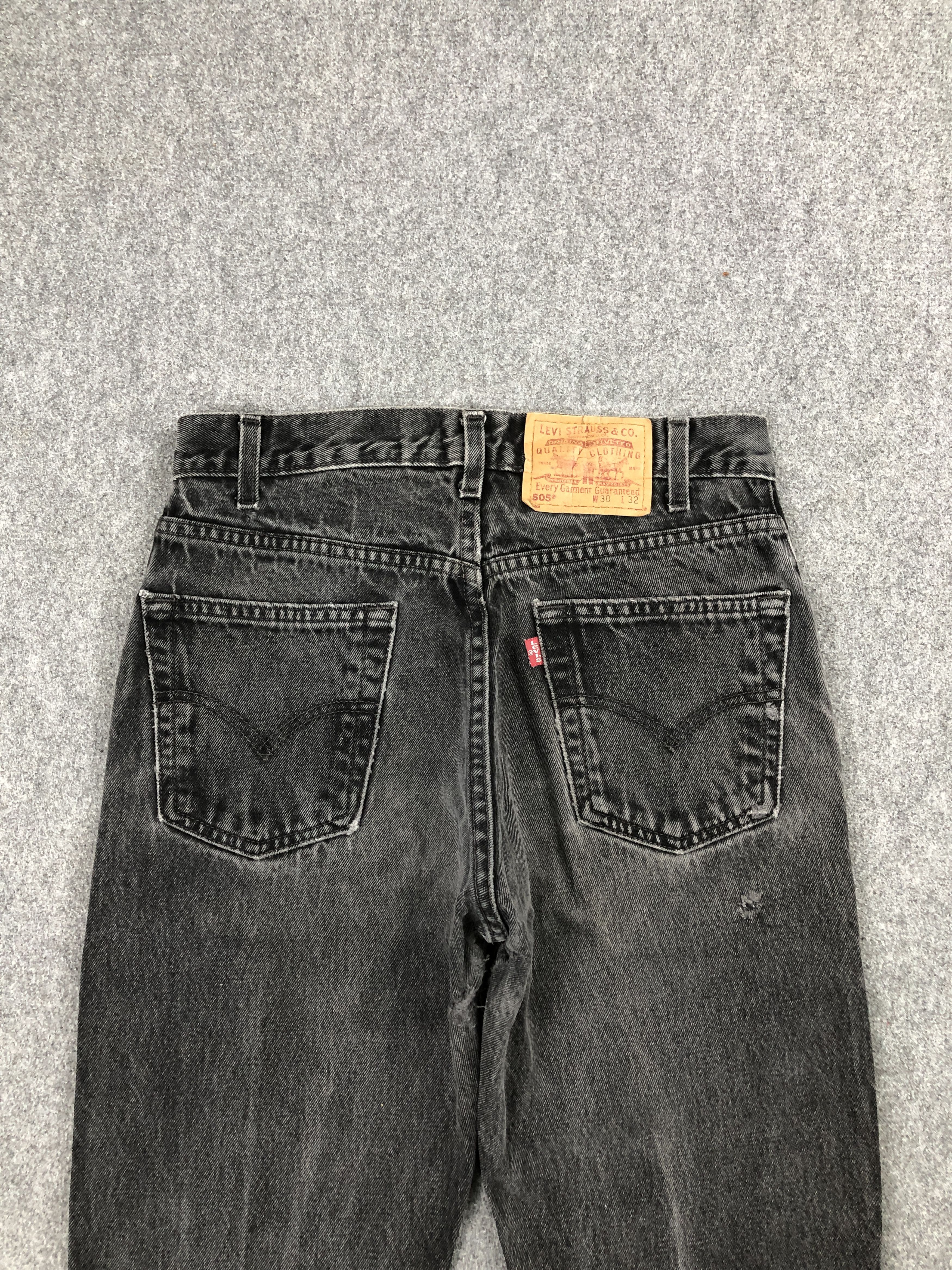 Levi's Vintage 90s Levis 505 Black Regular Fit Jeans DP2457 Size US 29 - 4 Thumbnail