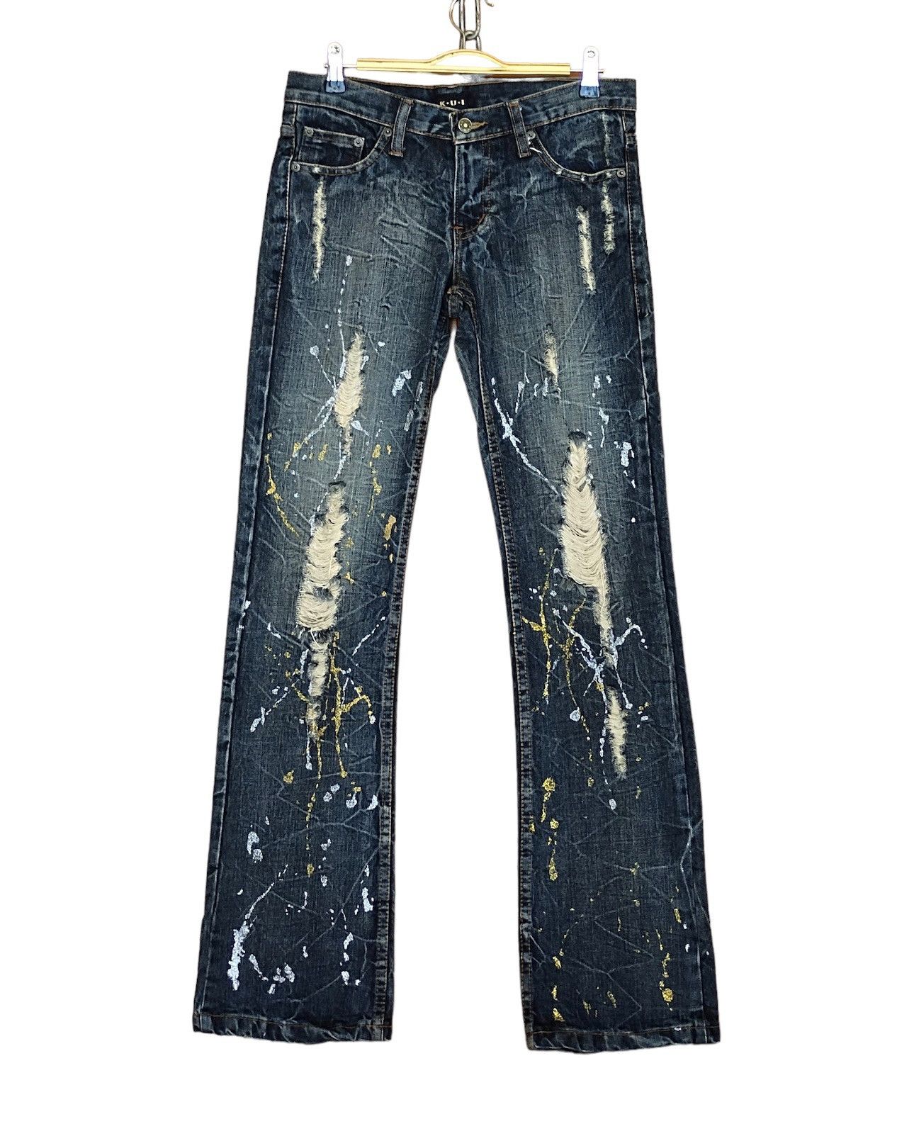 Hysteric Glamour Flared Jeans Kui Japan Clawmark Distress Faded Denim Bootcut Size US 30 / EU 46 - 1 Thumbnail
