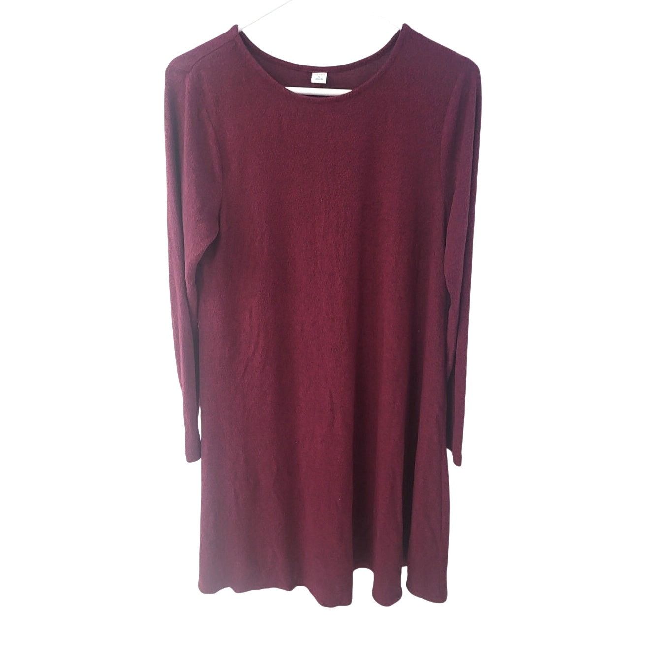 Old Navy Old Navy Heathered Burgundy Long Sleeve Rayon Dress - Medium |  Grailed
