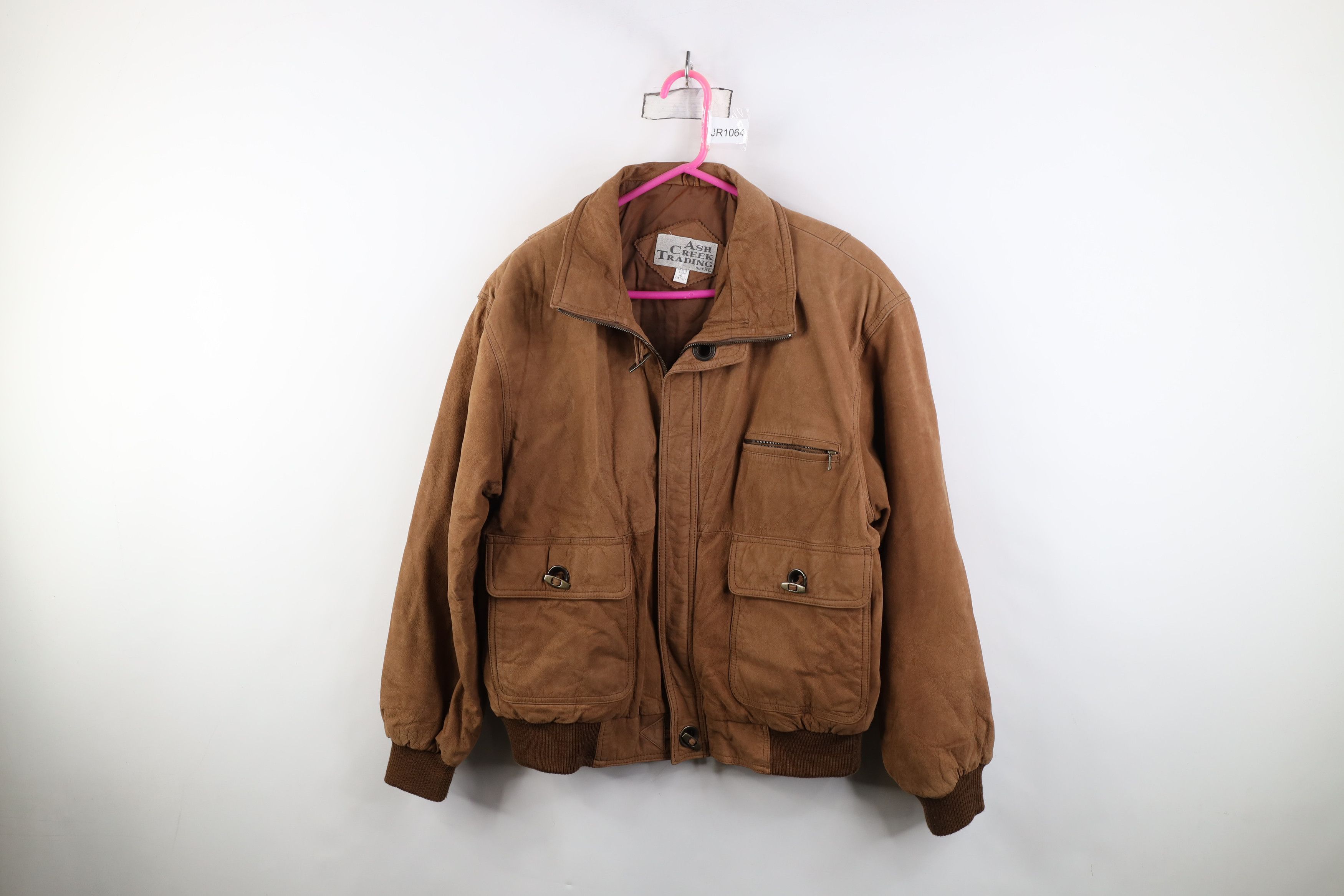 Vintage Vintage 90s Streetwear Button Suede Leather Bomber Jacket Size US XL / EU 56 / 4 - 1 Thumbnail