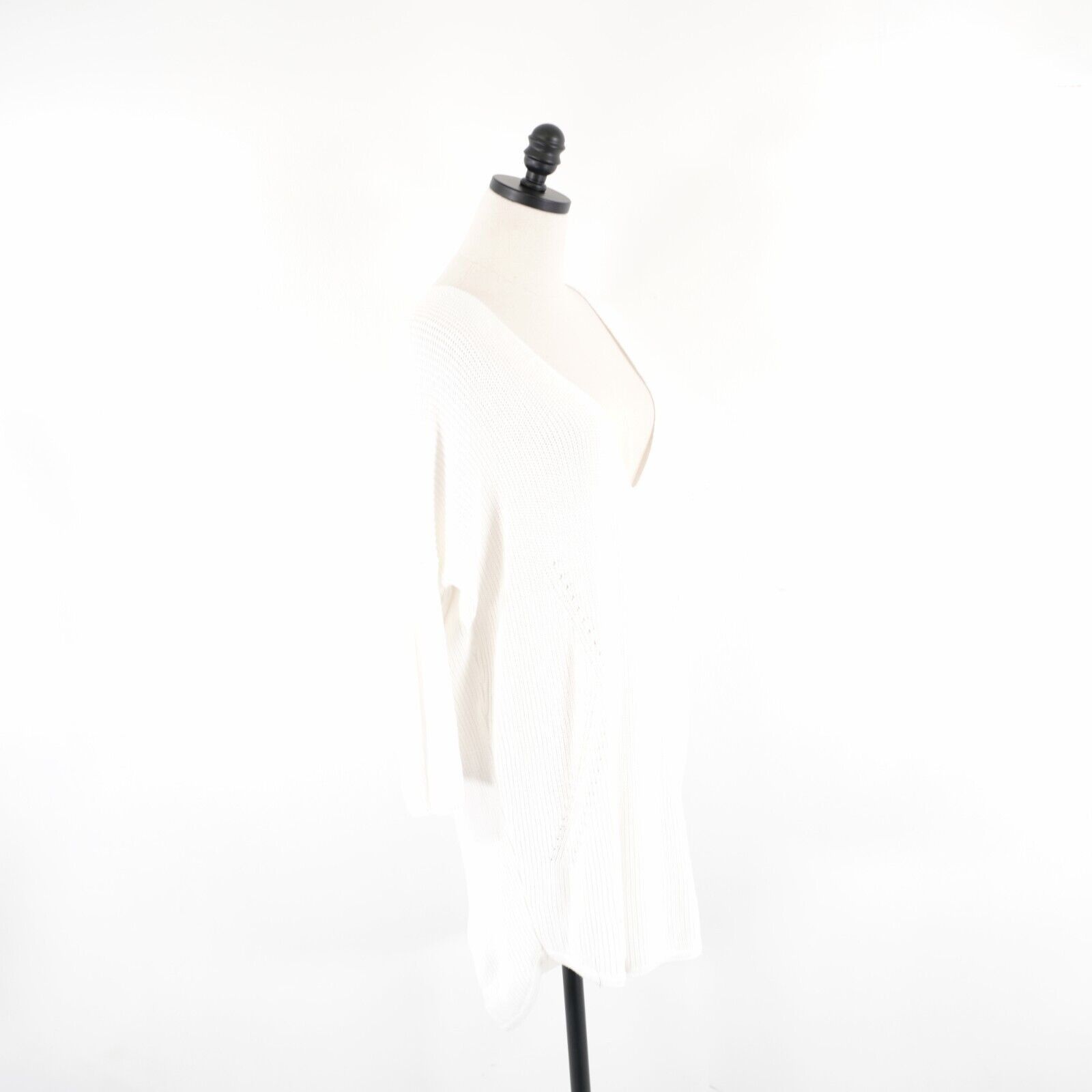 Express Express White White Knit Sweater Dress Deep V-Neck Small Cot Size S / US 4 / IT 40 - 6 Thumbnail