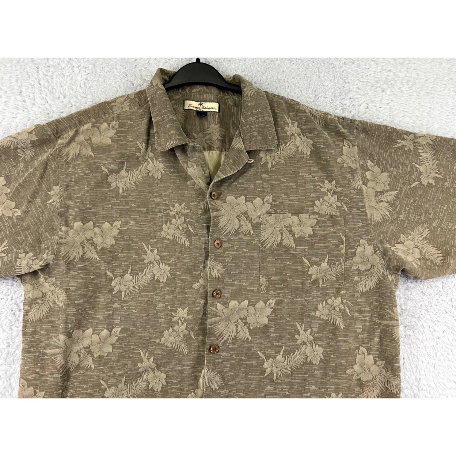 Tommy Bahama VINTAGE Tommy Bahama Shirt Mens Extra Large Beige Floral Hawaiian Button Up Silk Camp Size US XL / EU 56 / 4 - 4 Thumbnail