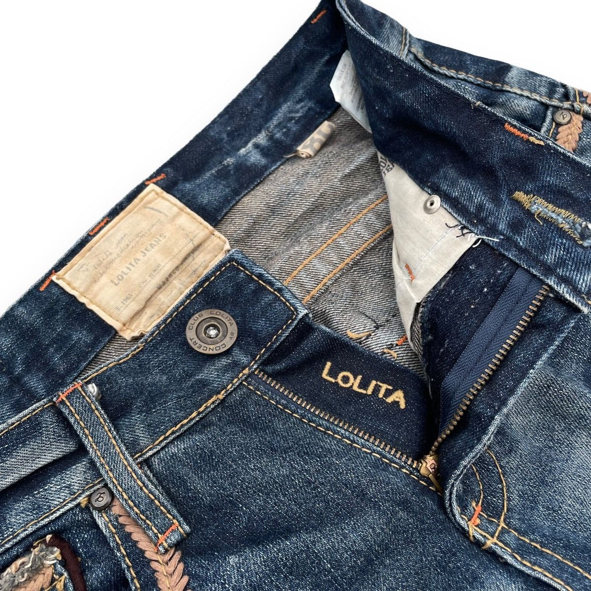 If Six Was Nine 🇯🇵 VINTAGE LOLITA BY CONCERT CLUB WASHED DENIM PANTS Size 29" - 9 Thumbnail