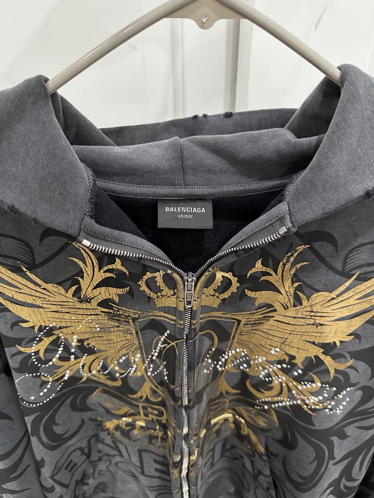 Balenciaga Balenciaga Tacky Gold Zip Hoodie Size US XL / EU 56 / 4 - 5 Thumbnail