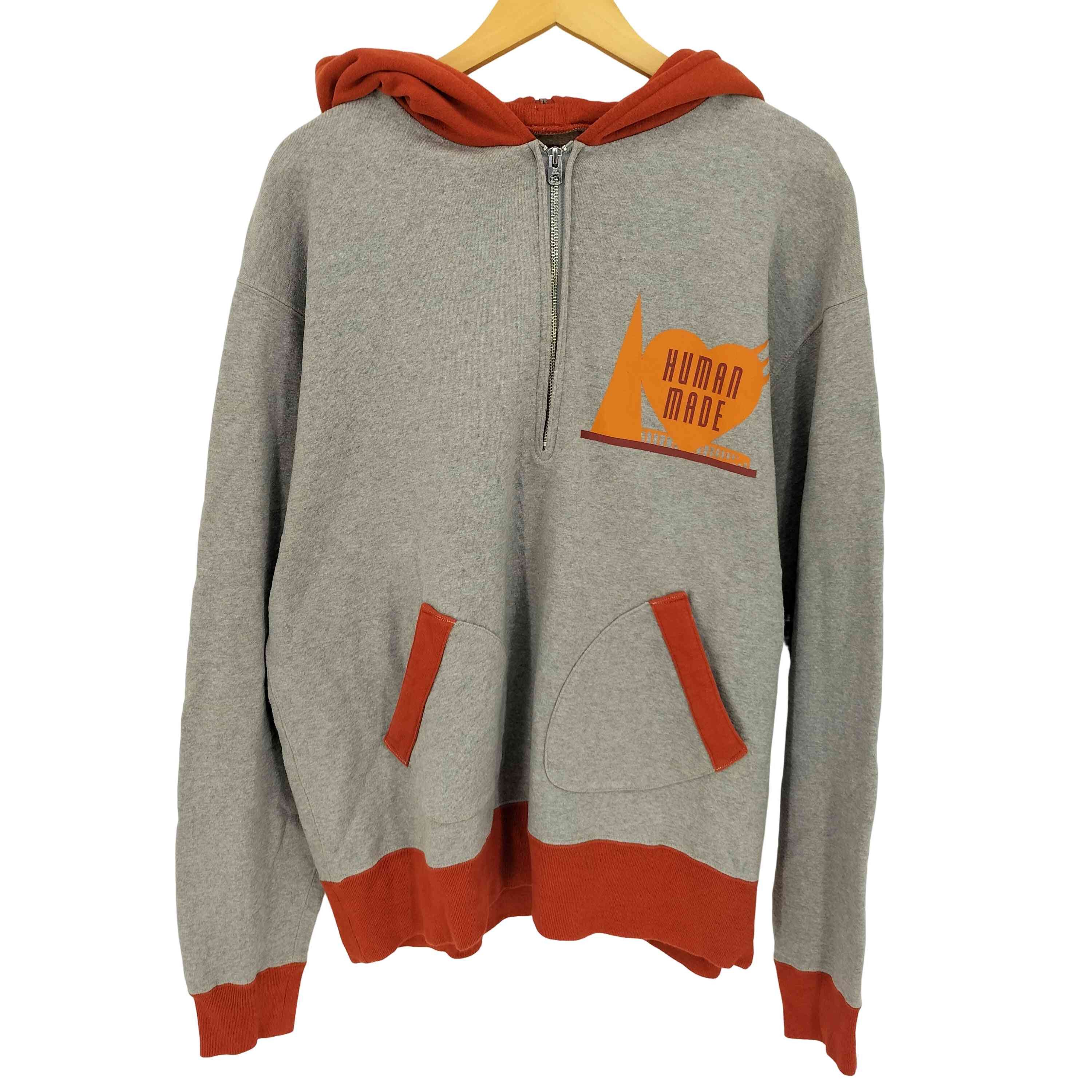 Human Made Heart Print Half Zip Hoodie | Grailed