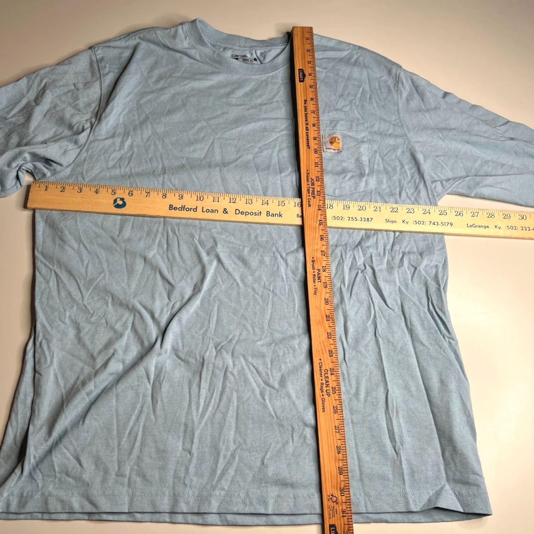 Carhartt Carhartt Men’s XL Long Sleeve Pocket T-Shirt Blue Workwear Logo Loose Fit Size US XL / EU 56 / 4 - 3 Thumbnail