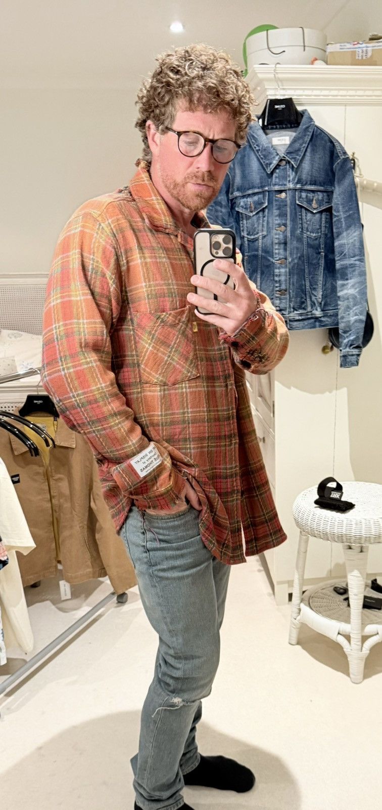 Gallery Dept. Gallery Dept Marley Distressed Checked Cotton-Flannel Shirt Size US L / EU 52-54 / 3 - 19 Thumbnail