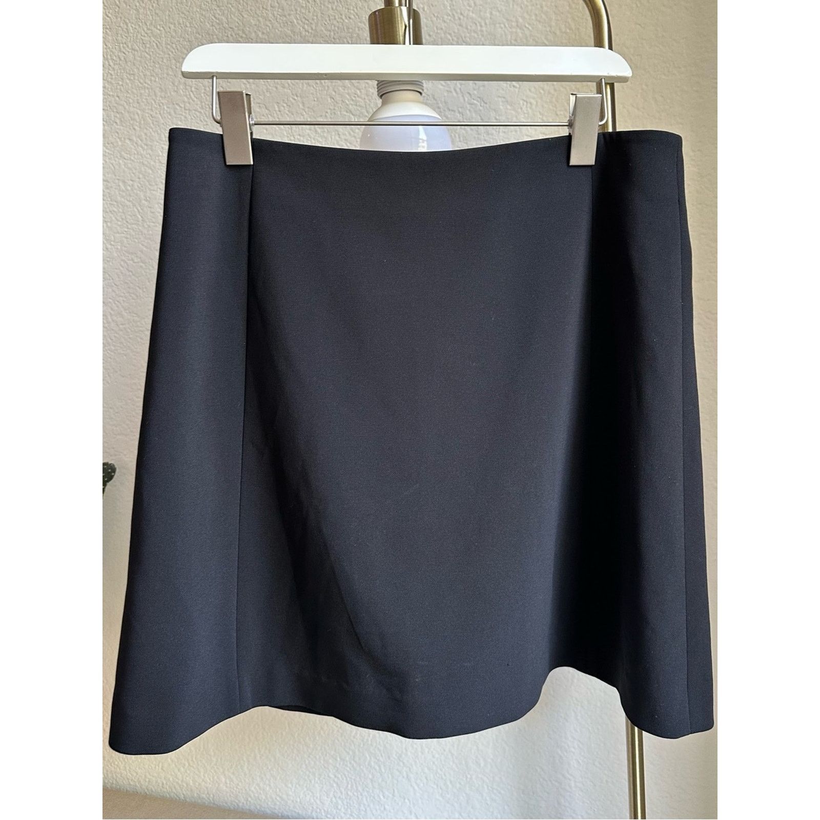 Theory Theory Black Crepe A-Line Mini Skirt Size 34" / US 12 / IT 48 - 1 Thumbnail