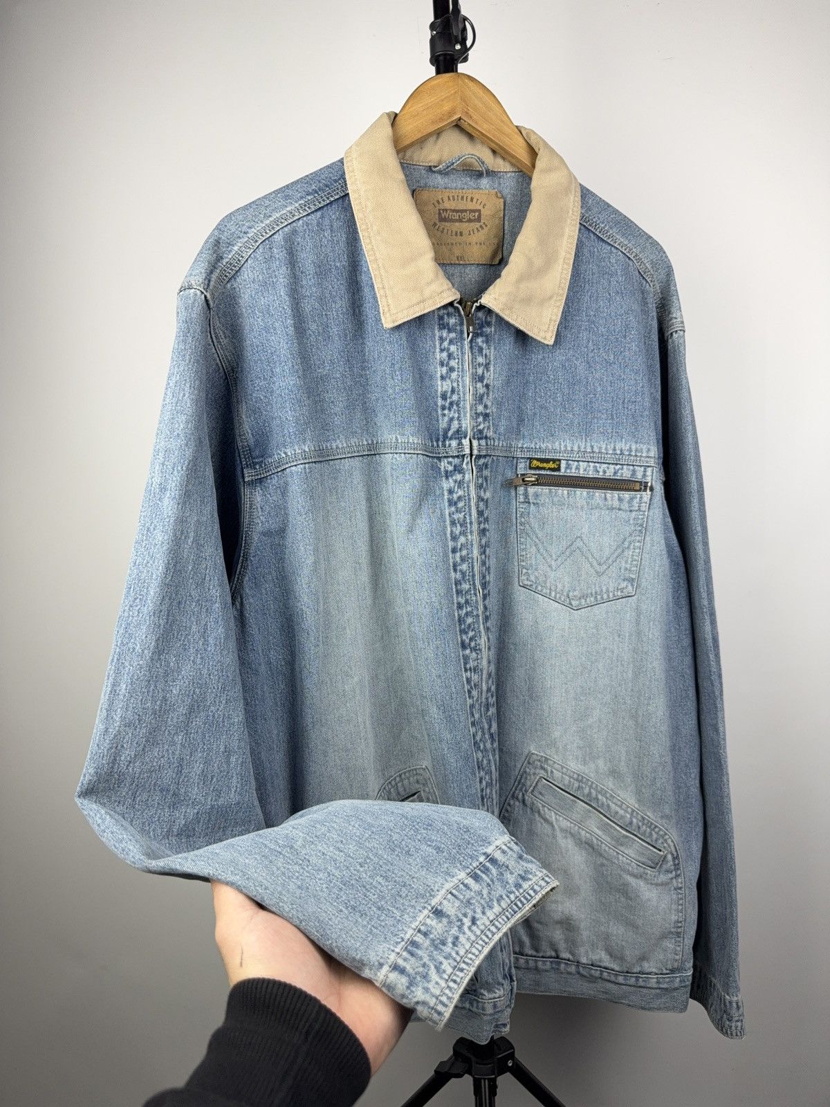 Wrangler Vintage Retro 90s Wrangler Western Cowboy Denim Work Jacket Size US XXL / EU 58 / 5 - 6 Thumbnail