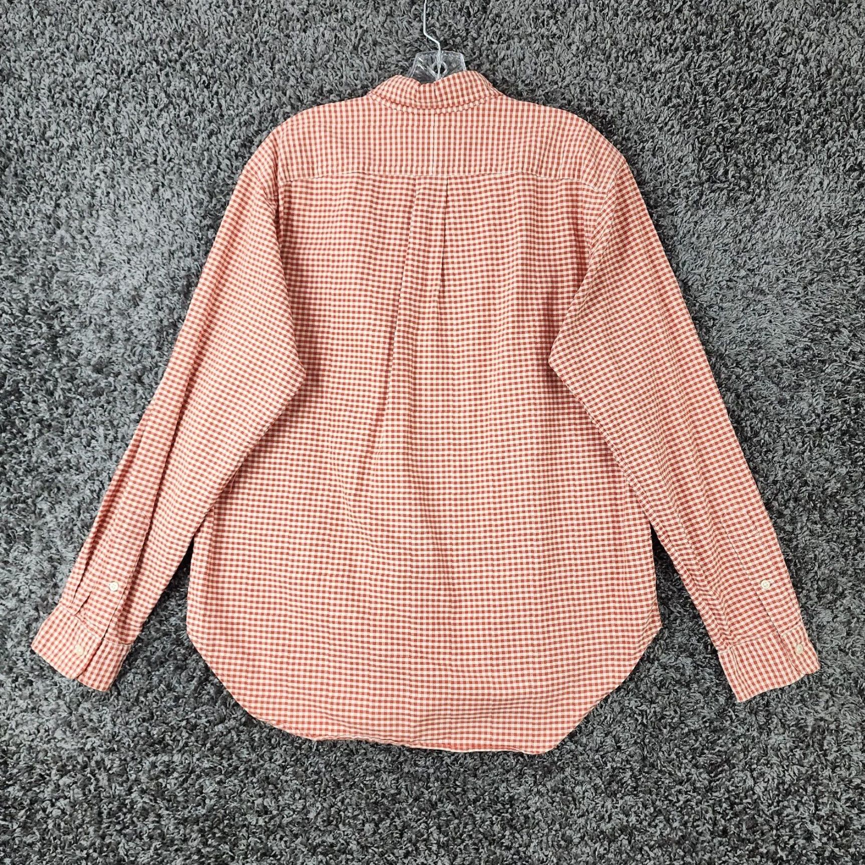 Ralph Lauren Ralph Lauren Shirt Long Sleeve Button-Up Men Orange White Checkered Sz L Size US L / EU 52-54 / 3 - 5 Thumbnail