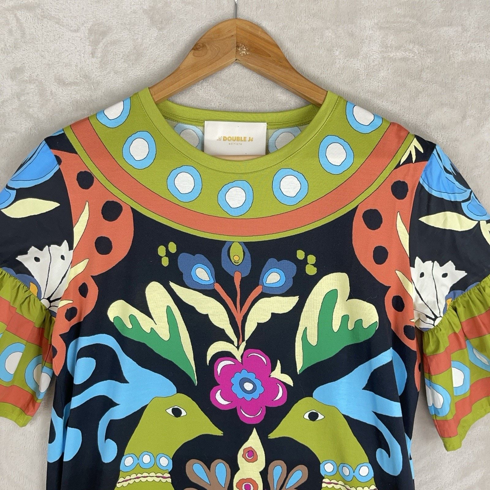 La DoubleJ La Double J Walk The Dog Peacock Print Short Dress XS Italy Size XS / US 0-2 / IT 36-38 - 3 Thumbnail