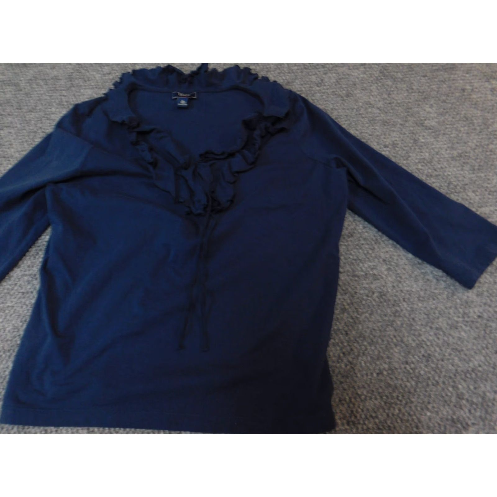 Chaps Chaps Blouse Shirt Women XL Blue Crew Neck Pullover Classic Casual Stretch Breathable Size XL / US 12-14 / IT 48-50 - 3 Thumbnail