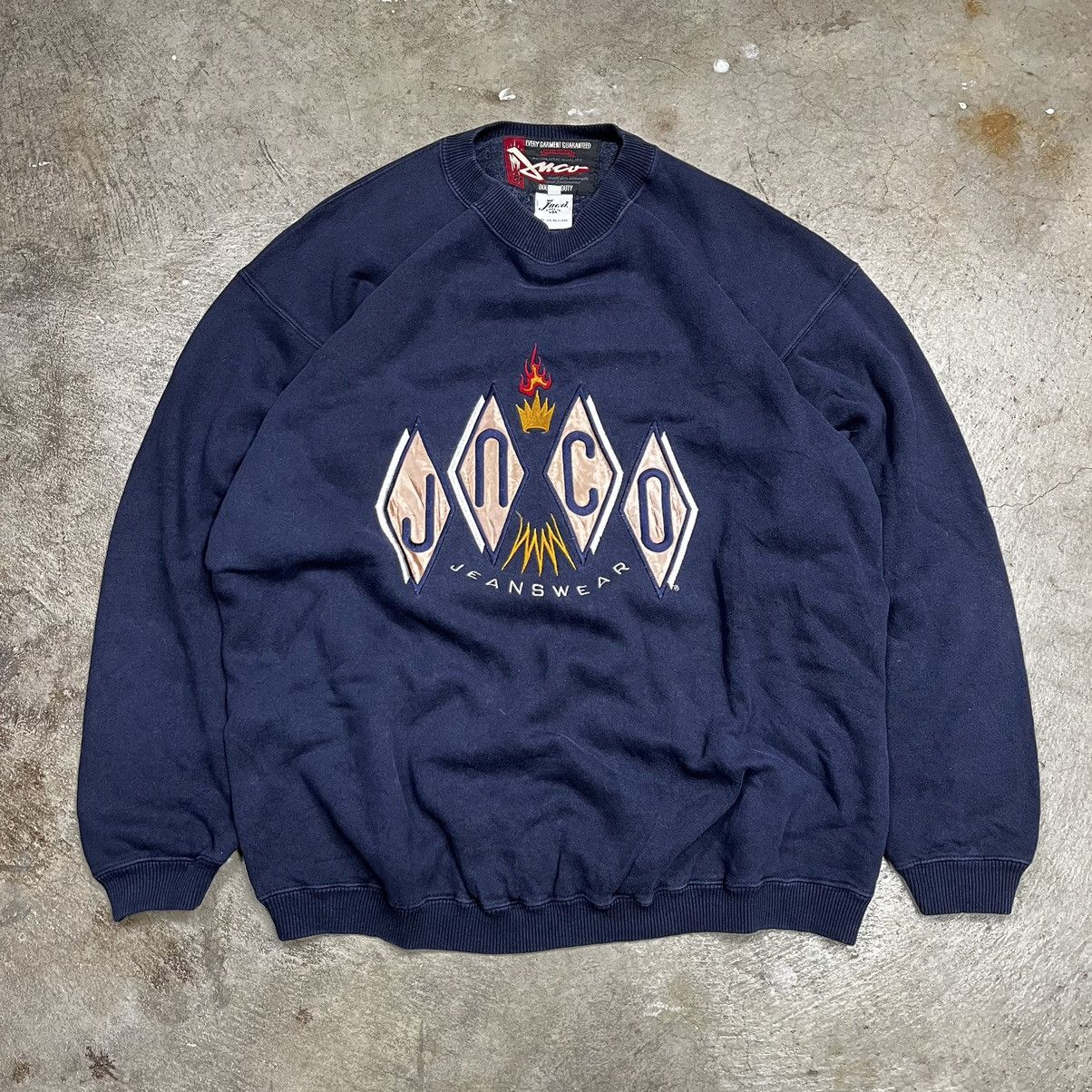 image of Jnco Sweatshirt Bowling Style Diamond Large in Blue, Men's