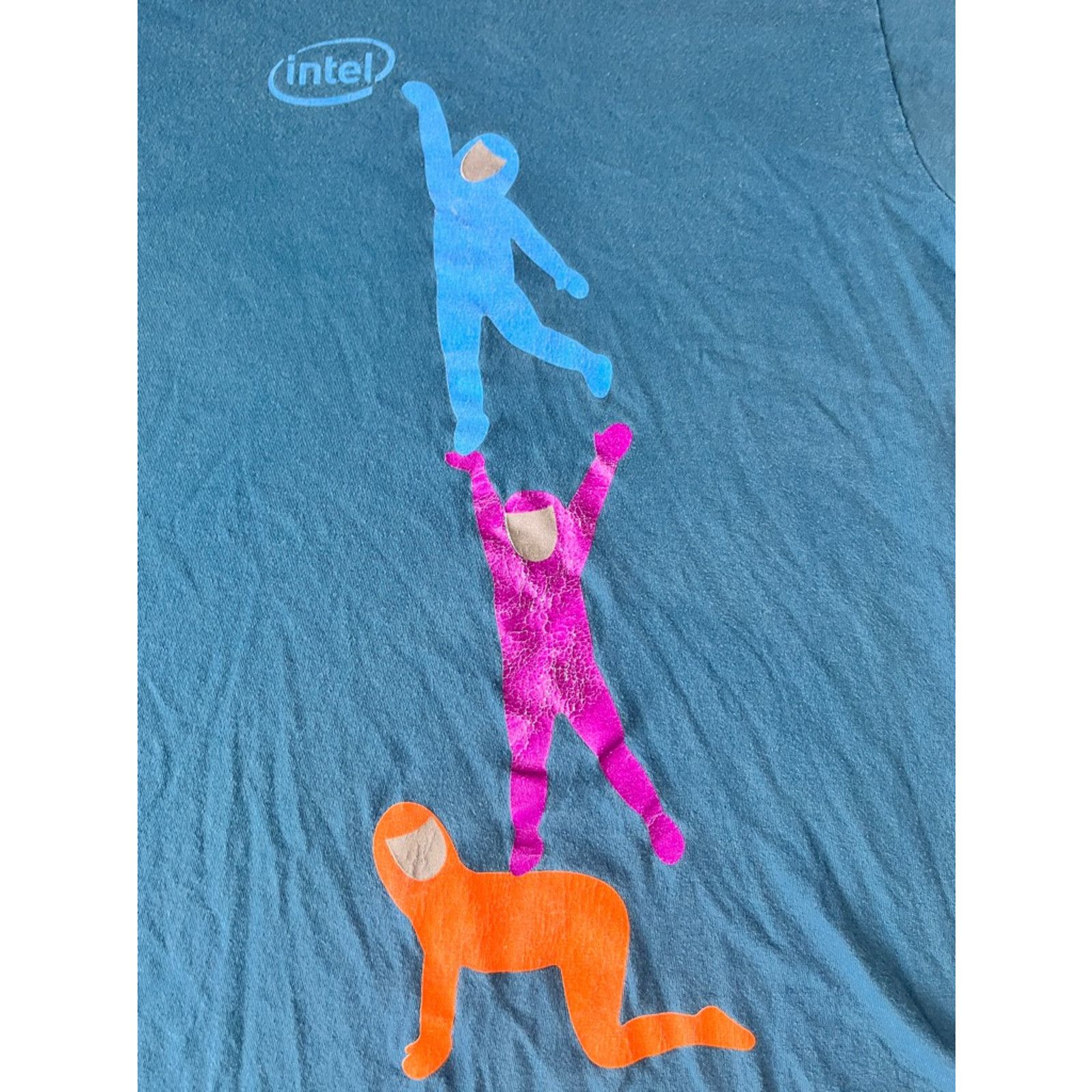 American Apparel Intel Invent New Reality Mens Graphic T-Shirt Blue USA XL Size US XL / EU 56 / 4 - 9 Thumbnail