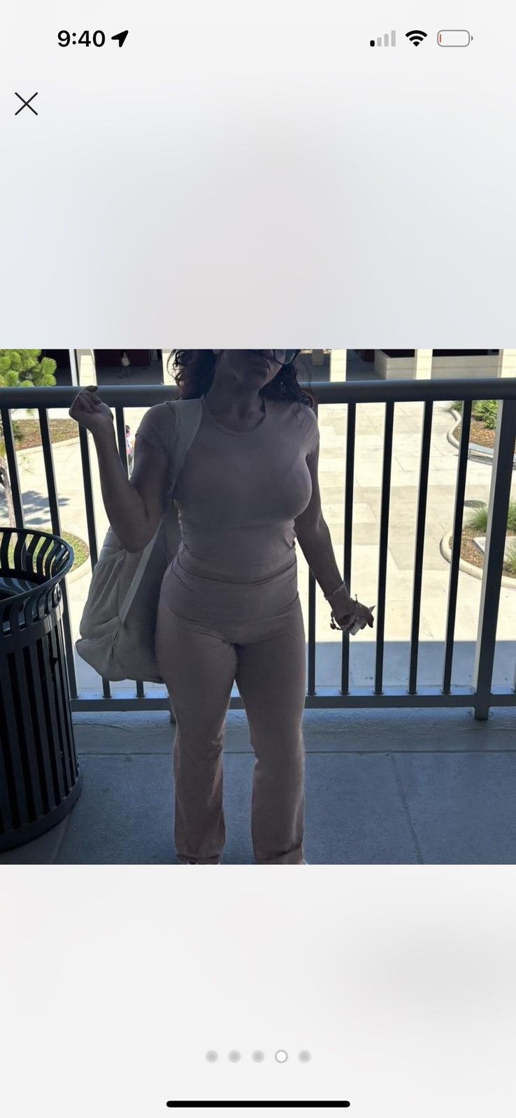 Other TikTok Shop Tan Cream 2-Piece Tracksuit Flared Pants & Crop Size M / US 6-8 / IT 42-44 - 4 Thumbnail