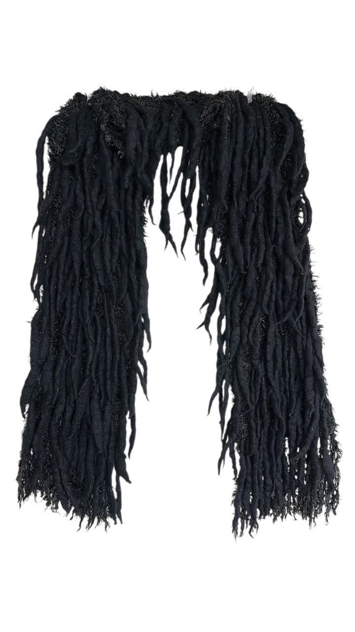 AW 2002 Issey Miyake Black Olive Twisted Wool Scarf/ Muffler