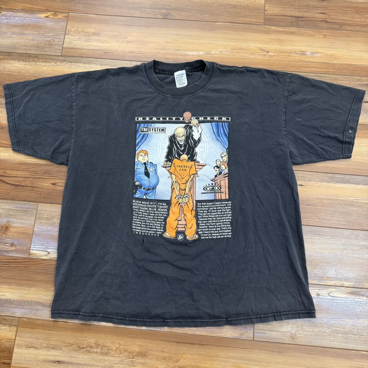 Other RARE Vintage The System Judge Civil Rights Anti Police Tee Size US XL / EU 56 / 4 - 1 Thumbnail