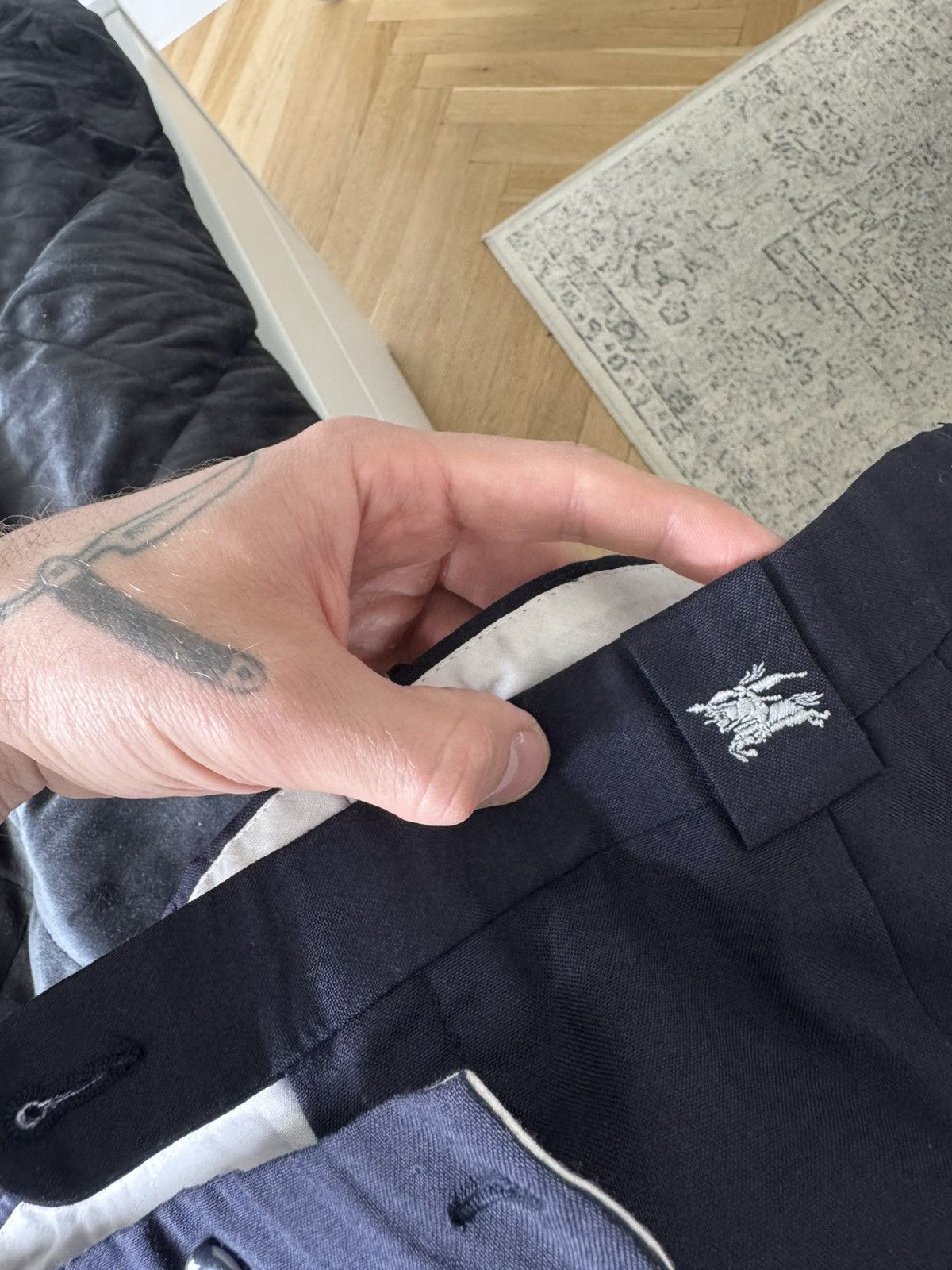 Burberry Burberry Vintage 90s Navy Casual Pant Luxury Streetwear Size US 32 / EU 48 - 3 Thumbnail