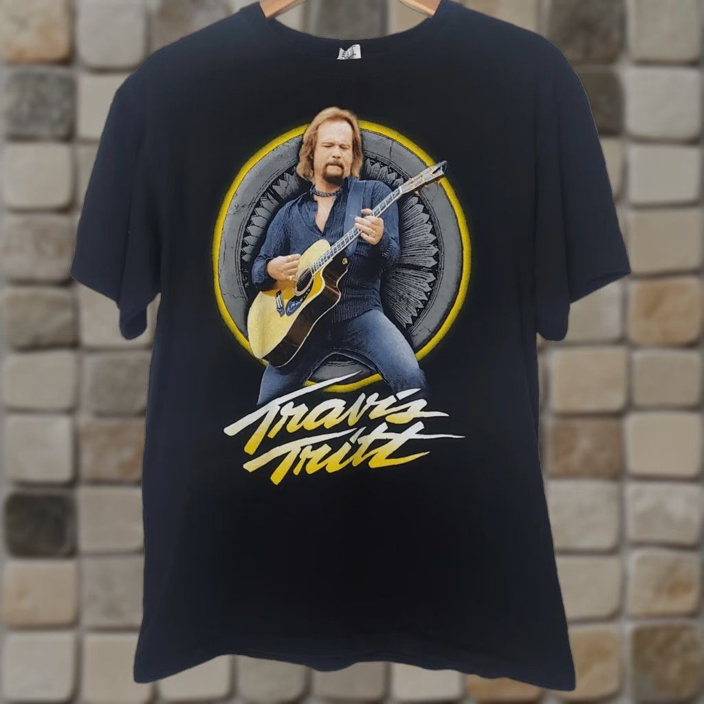 Anvil Travis Tritt Live Tour 2011 Shirt Medium Black Country Music Graphic T-Shirt Men Crew Neck Short Sleeve Size US M / EU 48-50 / 2 - 1 Thumbnail