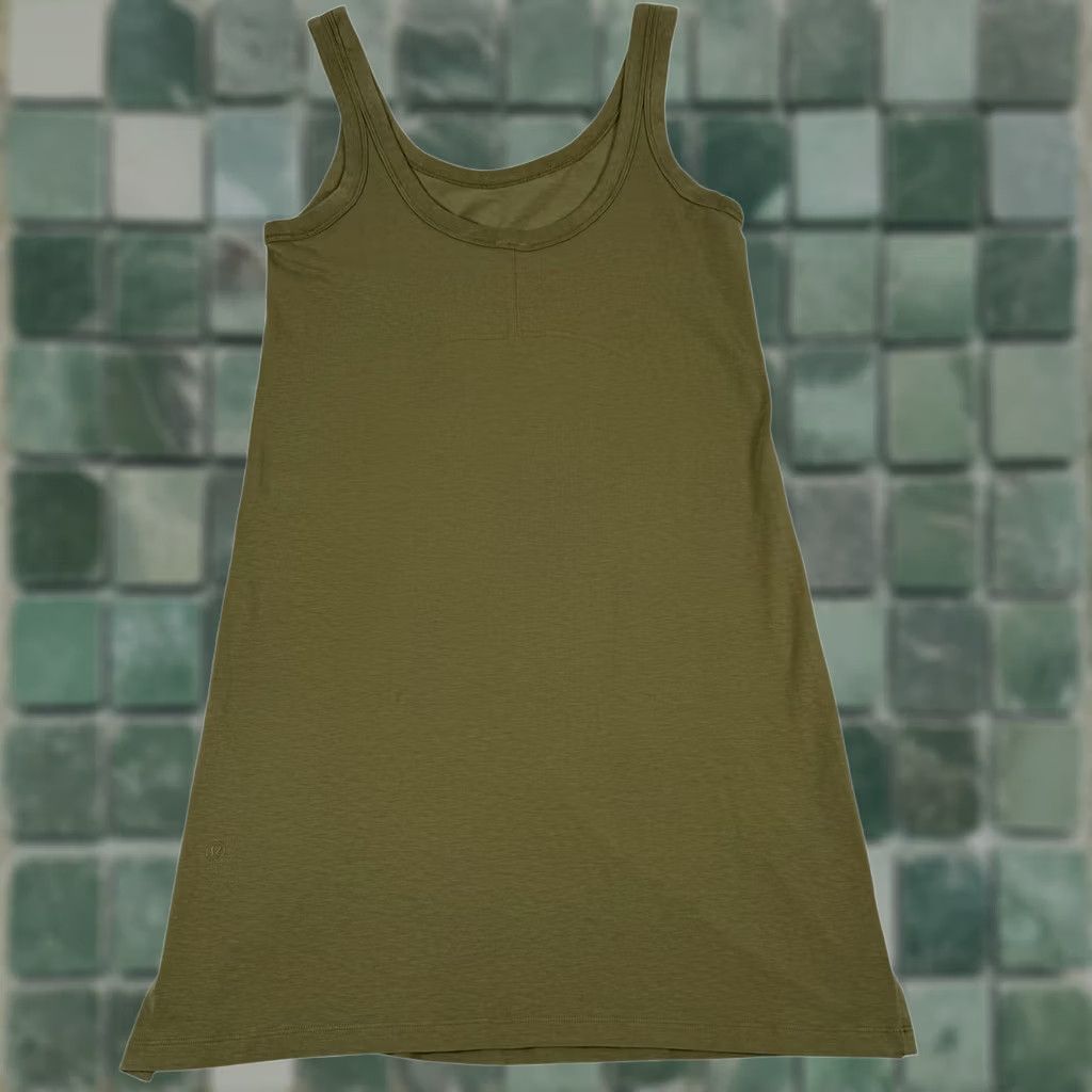 Lululemon LuluLemon Scoop Neck Tank Dress XS Classic Fit Jersey Sleeveless Summer Vacation Dress Green Size XS / US 0-2 / IT 36-38 - 1 Thumbnail