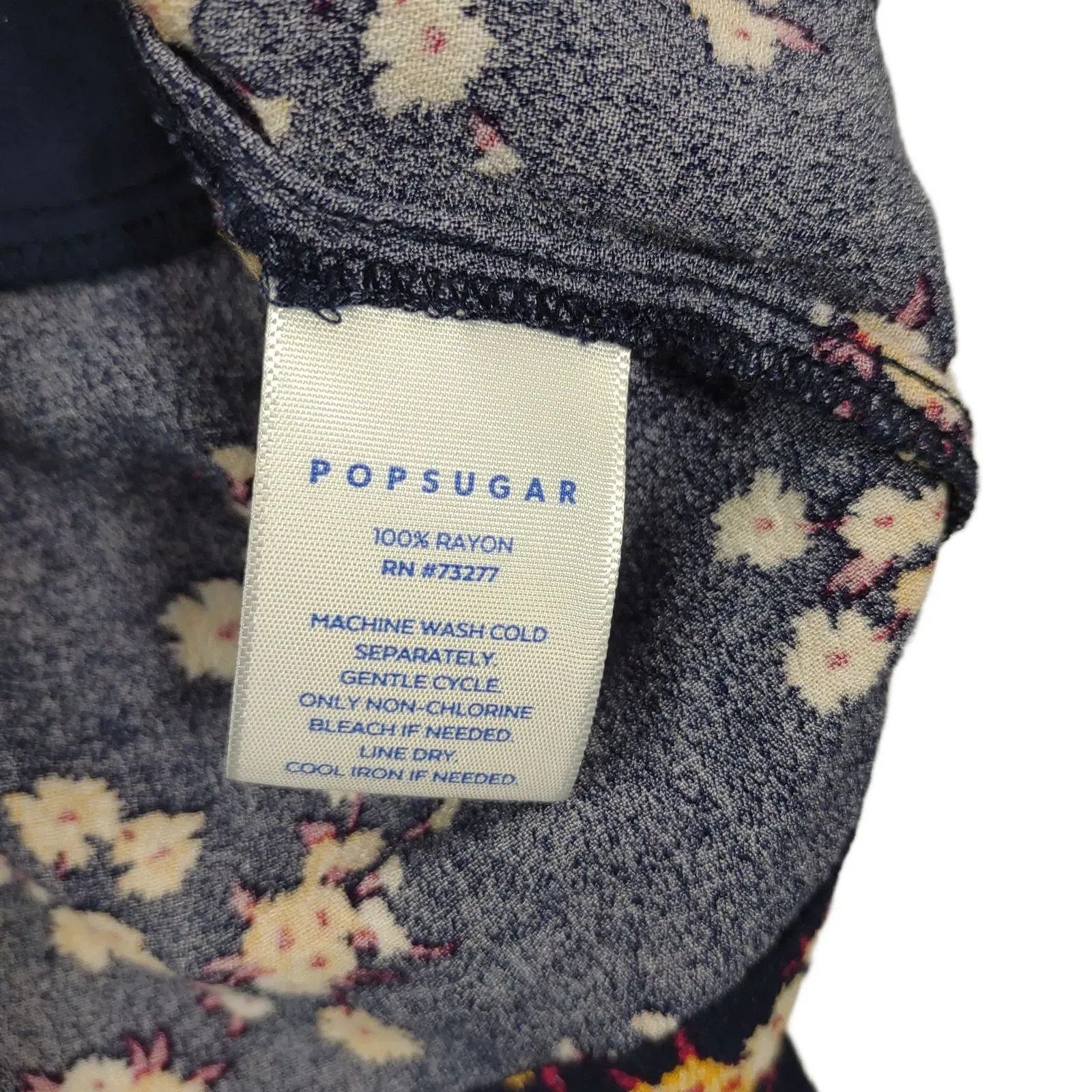 Other Popsugar Navy Floral Sleeveless Shirt Dress w/ Pockets Size XXL / US 16-18 / IT 52-54 - 6 Thumbnail