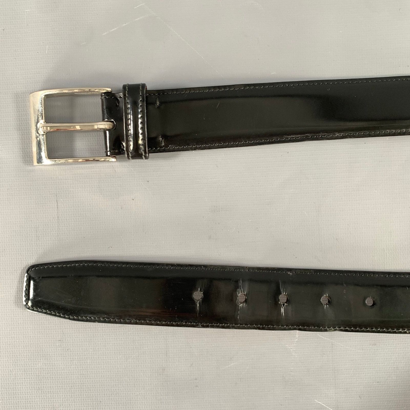Sutor Mantellassi SUTOR MANTELLASSI Size 38 Black Solid Leather Belt Size 38 - 7 Thumbnail