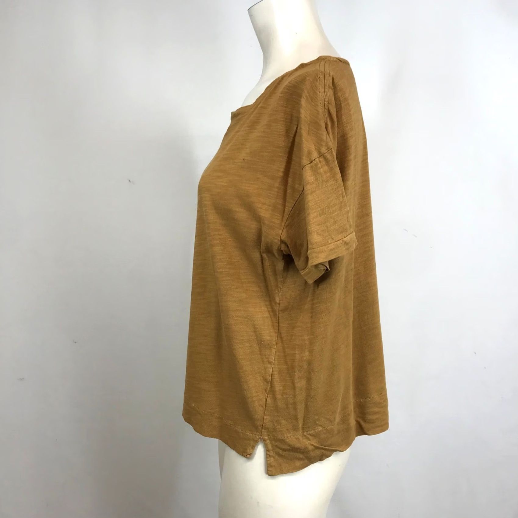 Alex Mill ALEX MILL Cotton T-Shirt Slub Crew Neck Short Sleeve Ochre Yellow Women S Small Size S / US 4 / IT 40 - 6 Thumbnail