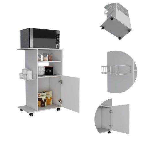 Designer × Homemade Clip Kitchen Cart, Single Door Cabinet, Four Casters -White Size US L / EU 52-54 / 3 - 6 Thumbnail