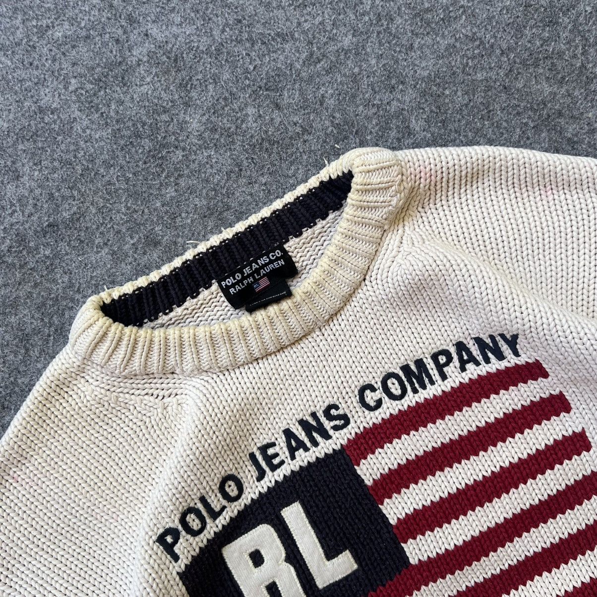 Designer × Polo Ralph Lauren × Vintage Vintage Polo Ralph Lauren American Flag Knit Sweater Size US L / EU 52-54 / 3 - 10 Thumbnail