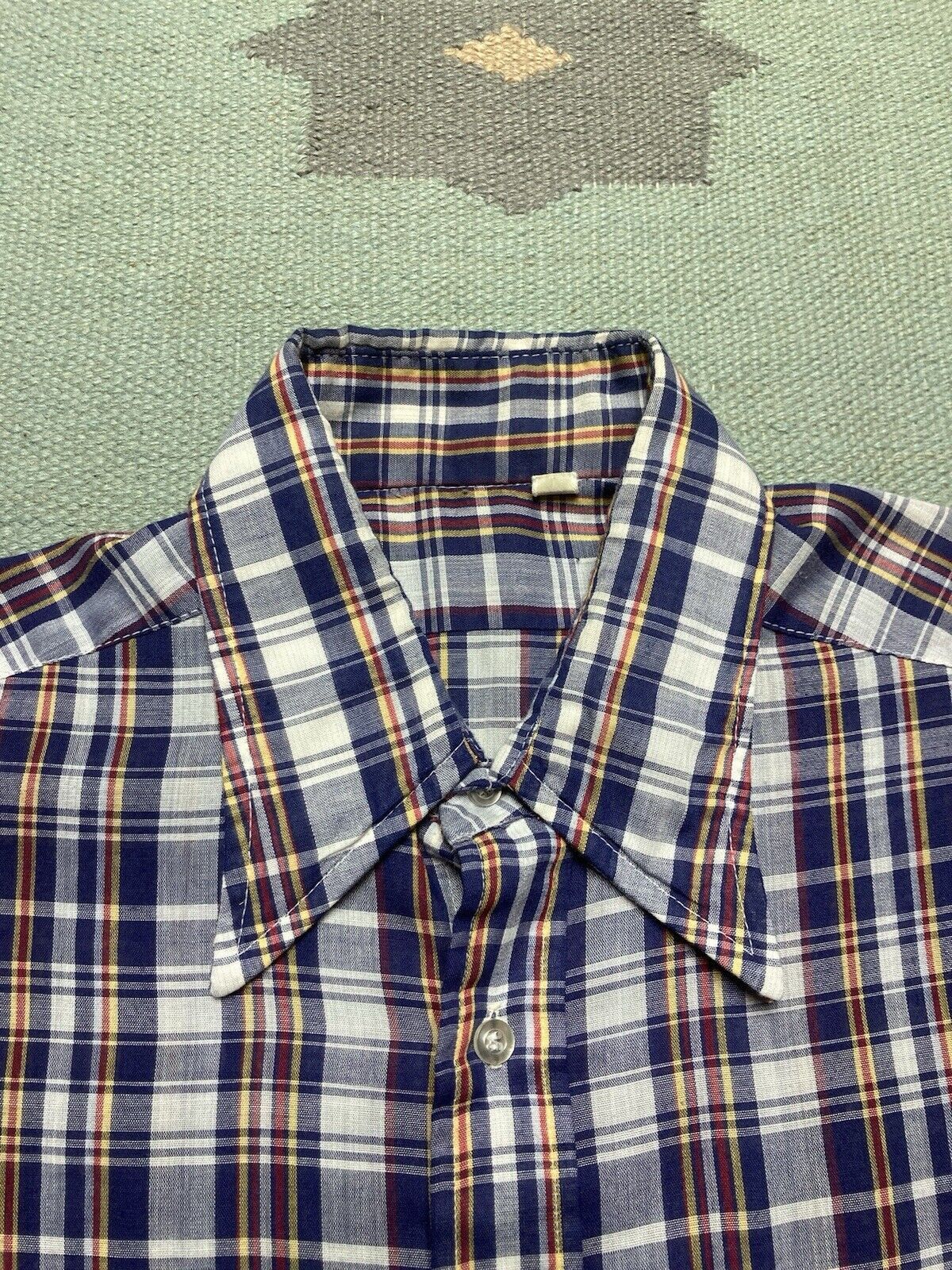 Vintage Vintage 70s button shirt plaid check lightweight medium Size US M / EU 48-50 / 2 - 4 Thumbnail
