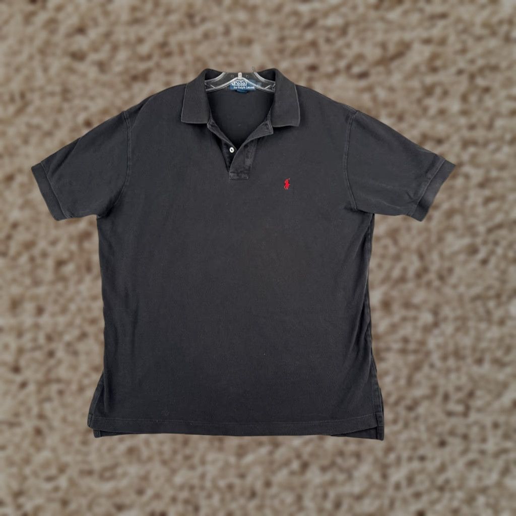 Polo Ralph Lauren VINTAGE Polo Ralph Lauren Polo Shirt Men 2XL Black 100% Cotton Jersey Slim Short Sleeve Size US XXL / EU 58 / 5 - 1 Thumbnail