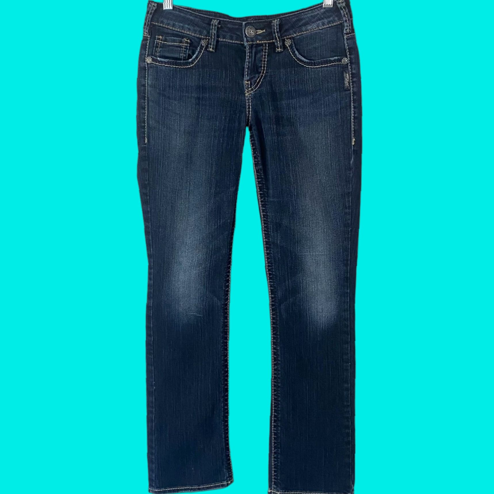 Silver Jeans Co. Silver Jeans Co. Aiko Jeans Women's 26X31 Blue Denim Bootcut Low-Rise Mid-Slim Size 26" / US 2 / IT 38 - 1 Thumbnail