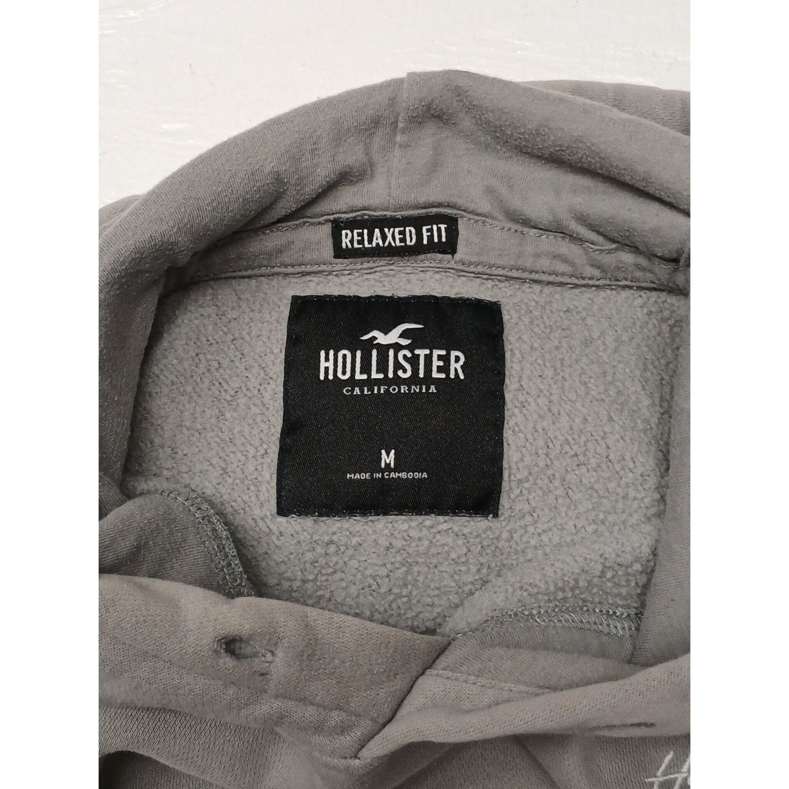 Hollister Hollister (Medium) Men's Gray Relaxed Fit Hoodie Sweatshirt Size M / US 6-8 / IT 42-44 - 6 Thumbnail