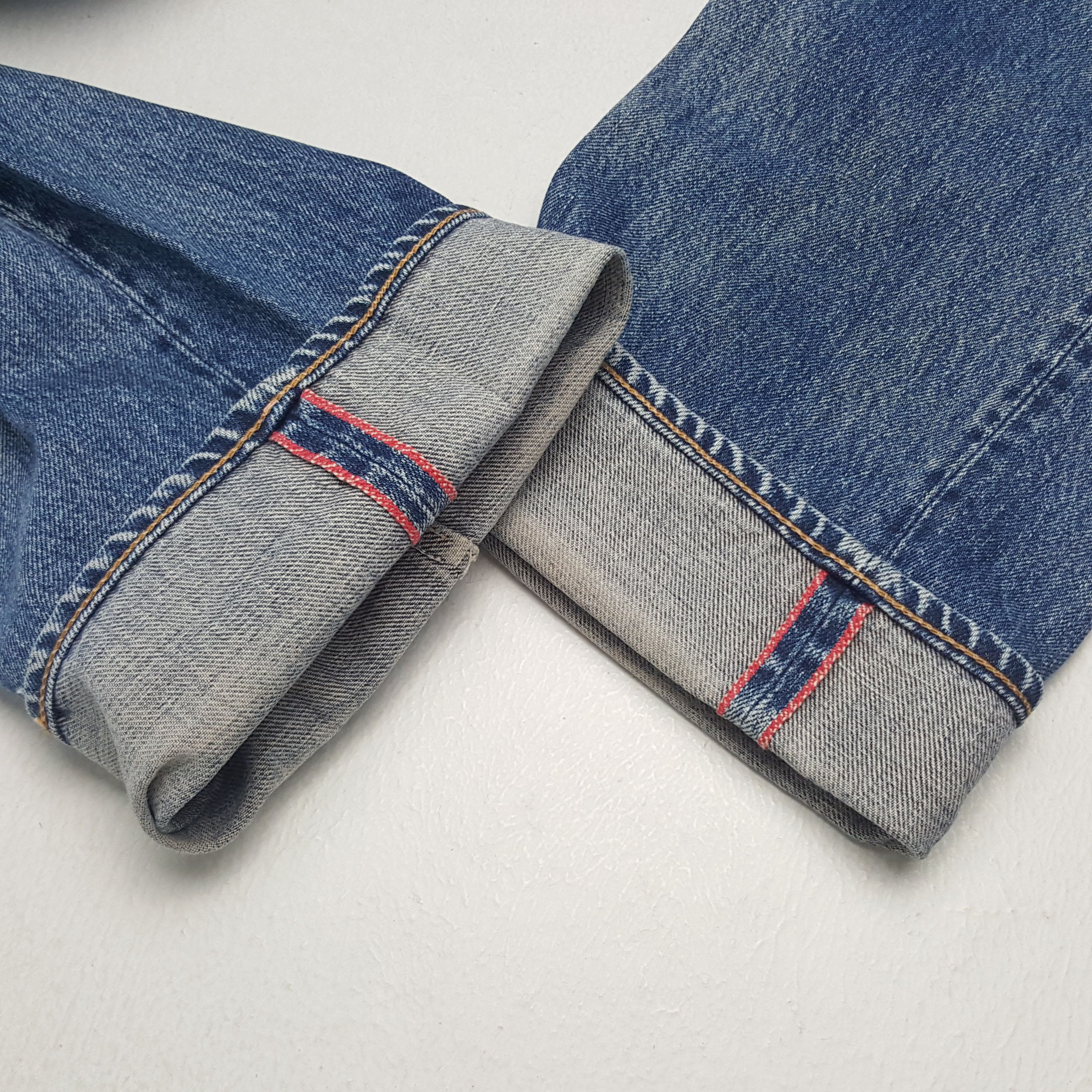 HOLLYWOOD RANCH MARKET × Vintage Vintage H.Ranch.M Distressed Style Selvedge Denim Jeans Size US 32 / EU 48 - 13 Thumbnail