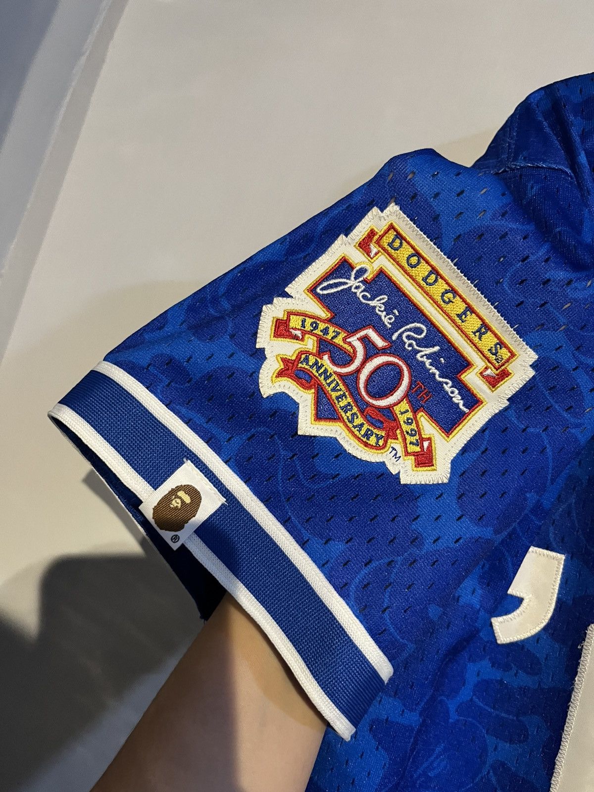 Bape × Mitchell & Ness Bape Mitchell Ness Jersy LA Dodgers Size US M / EU 48-50 / 2 - 6 Thumbnail