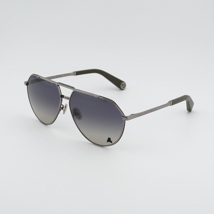 Philipp Plein Philipp Plein SPP007V 0508 Sunglasses Gunmetal Aviator Size ONE SIZE - 1 Thumbnail