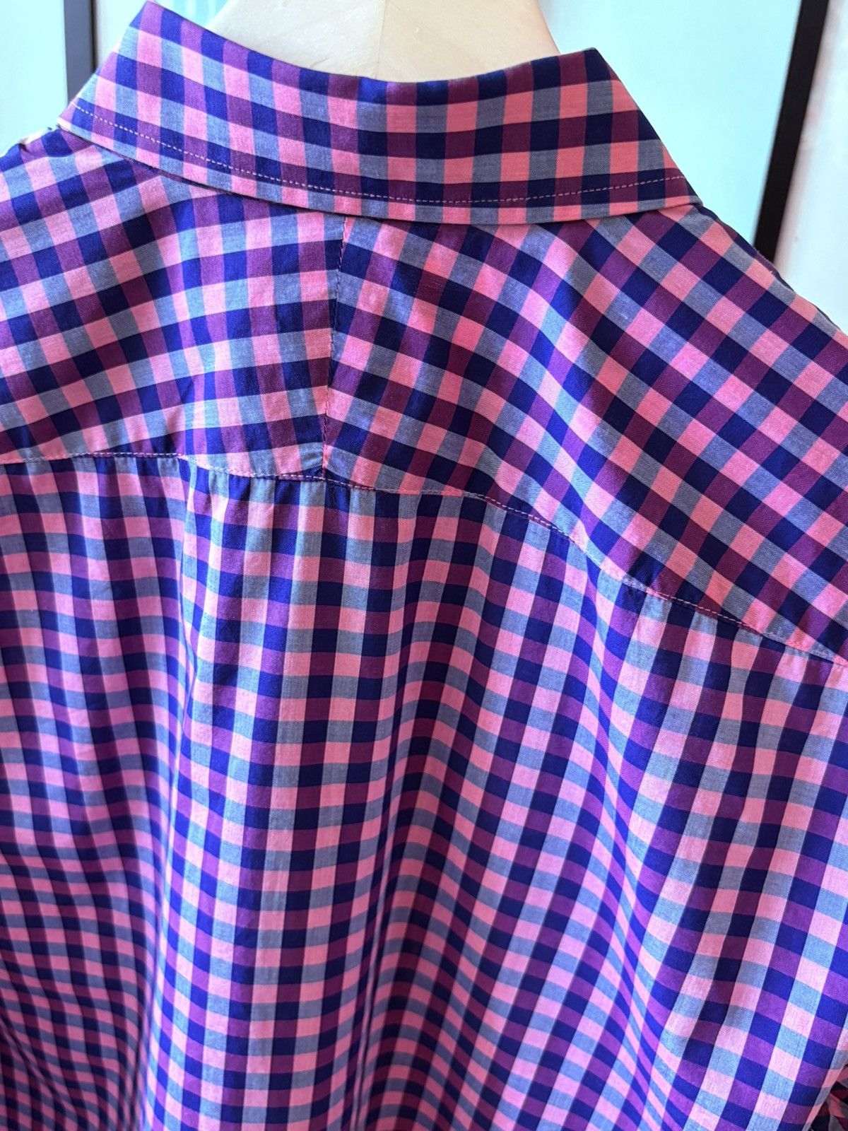 Paul Smith Paul Smith Dress Shirt Gingham Pink/Purple/Blue Slim Fit Size US M / EU 48-50 / 2 - 9 Thumbnail