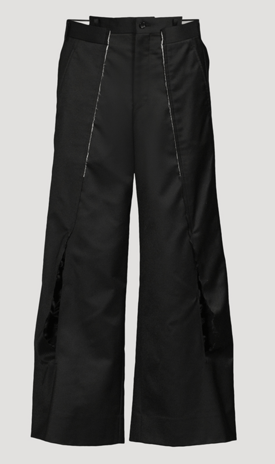 Comme des Garcons Homme Plus COMME DES GARÇONS HOMME PLUS Wool Nylon Twill Wide-Leg Pants Size US 34 / EU 50 - 1 Thumbnail