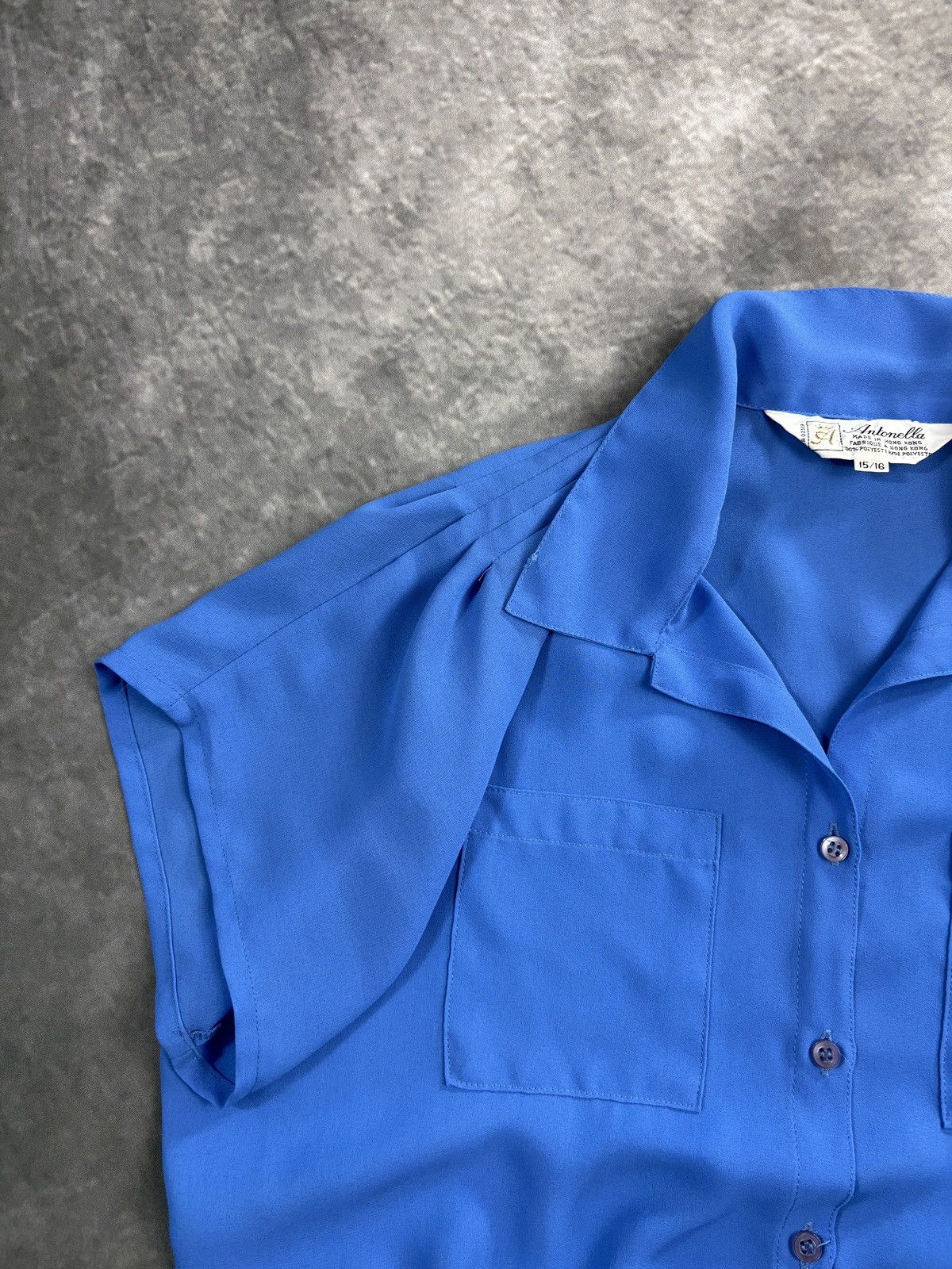 Vintage 1980s Vintage Shortsleeve Shirt Buttonup Acetate Viscose 16 Size XL / US 12-14 / IT 48-50 - 5 Thumbnail